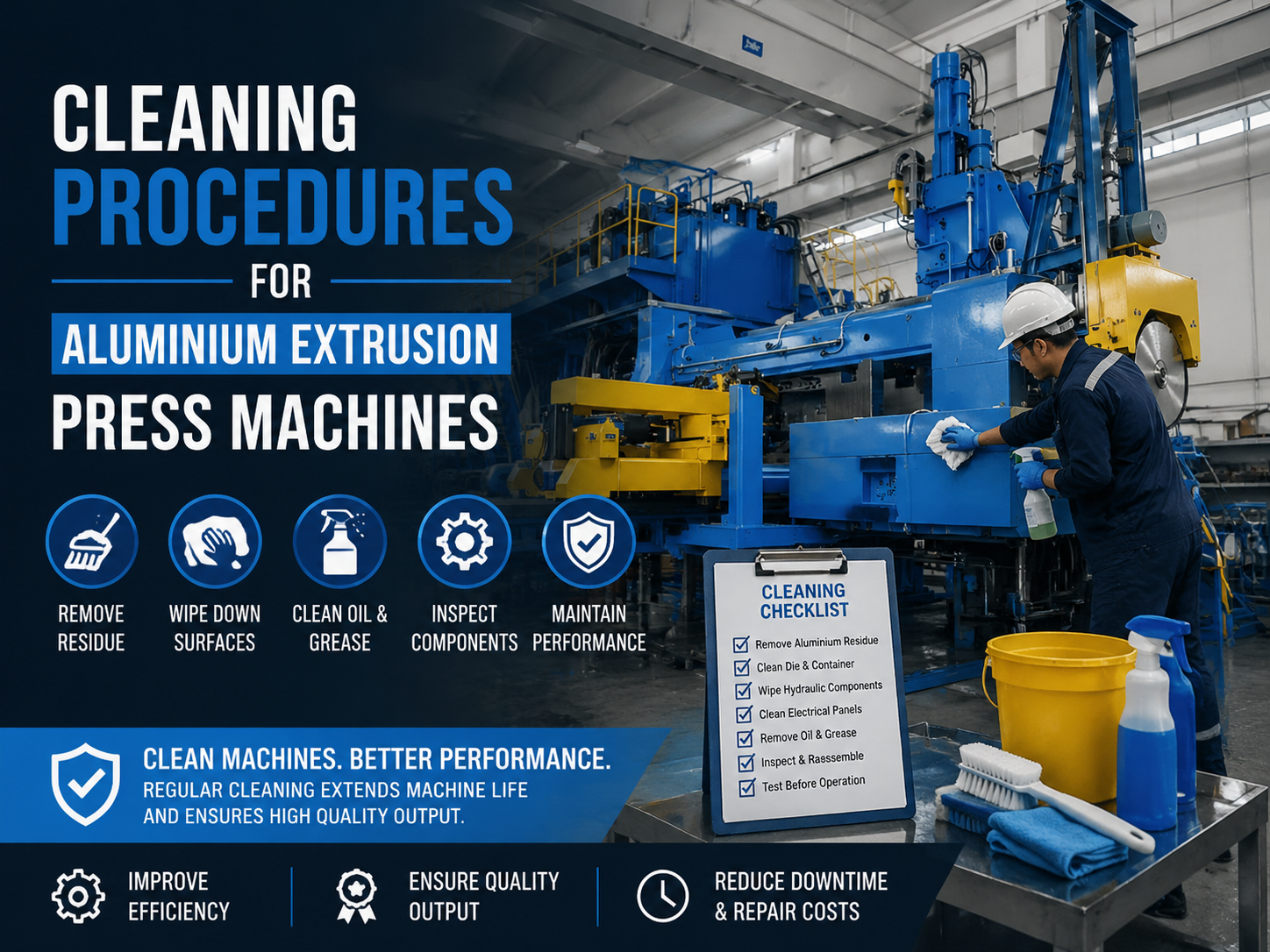comprehensive guide to cleaning procedures for aluminium extrusion press machines
