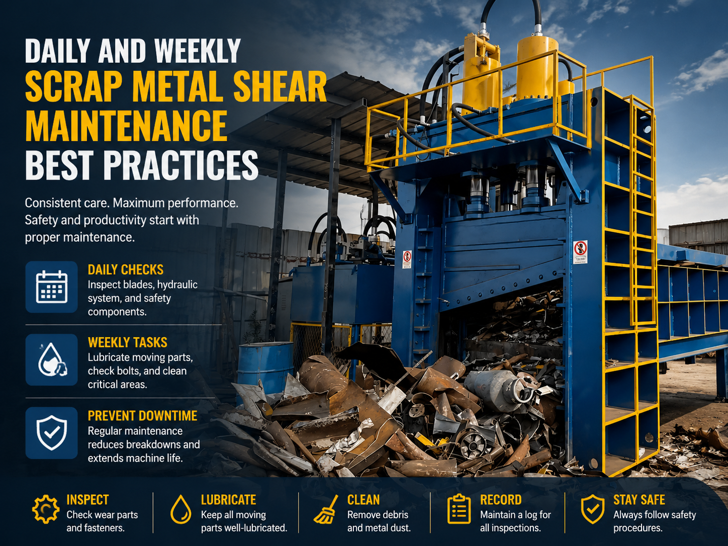 comprehensive guide to daily and weekly scrap metal shear maintenance best practices