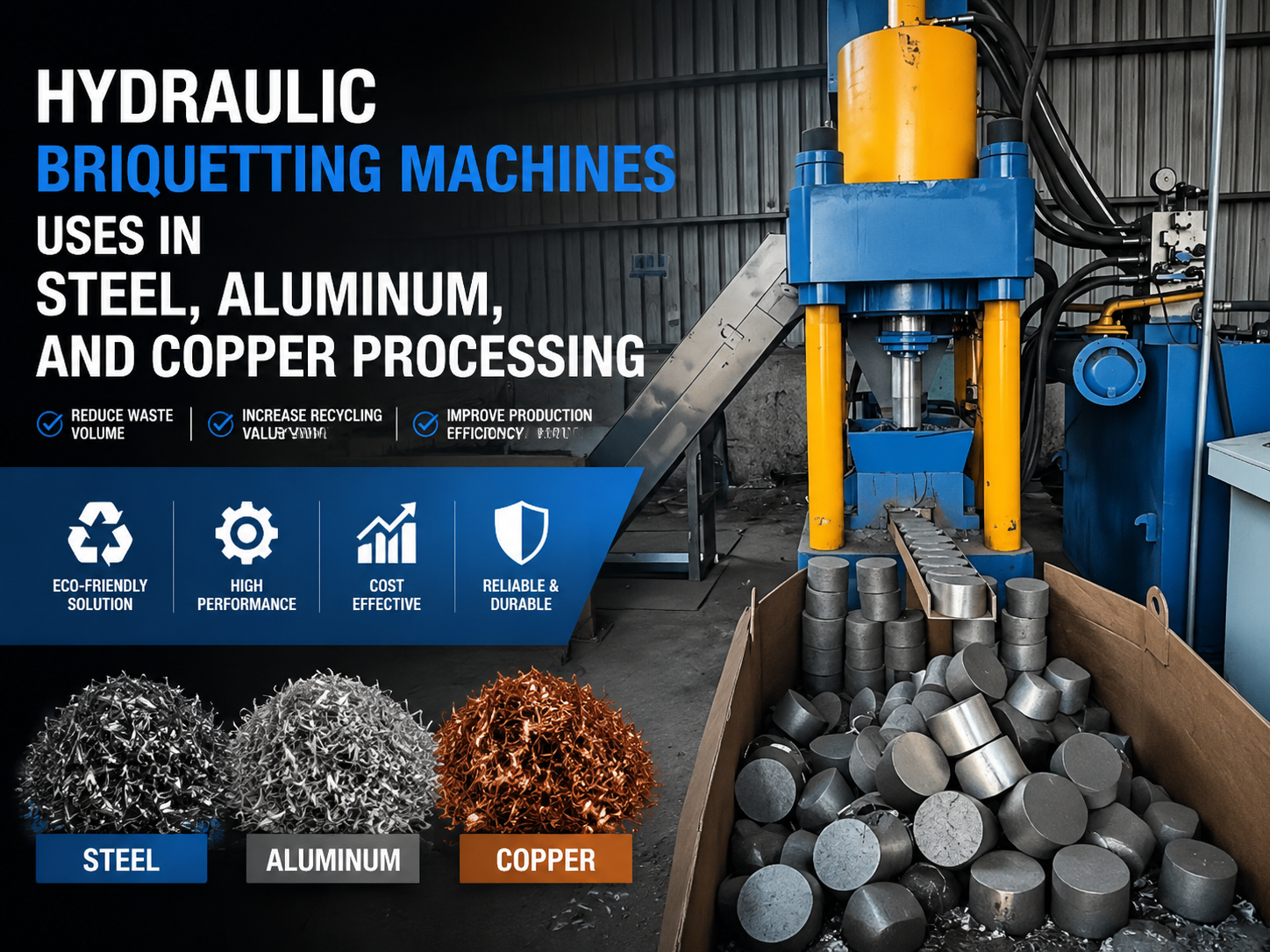 comprehensive guide to hydraulic briquetting machine uses in steel aluminum and copper pro