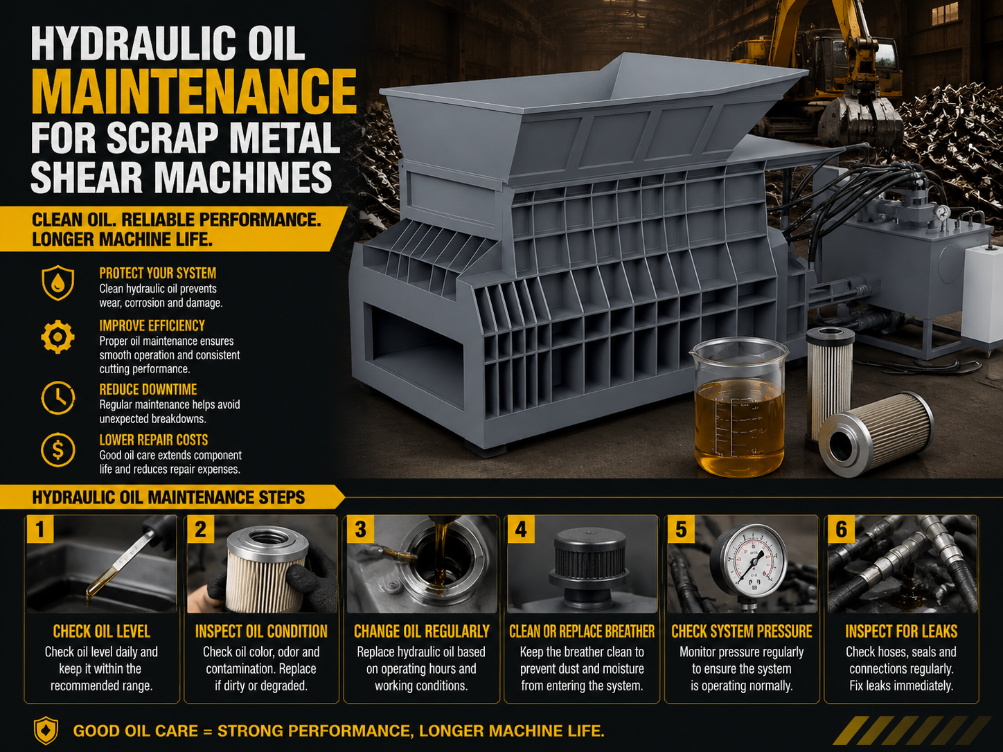 comprehensive guide to hydraulic oil maintenance scrap metal shear machines