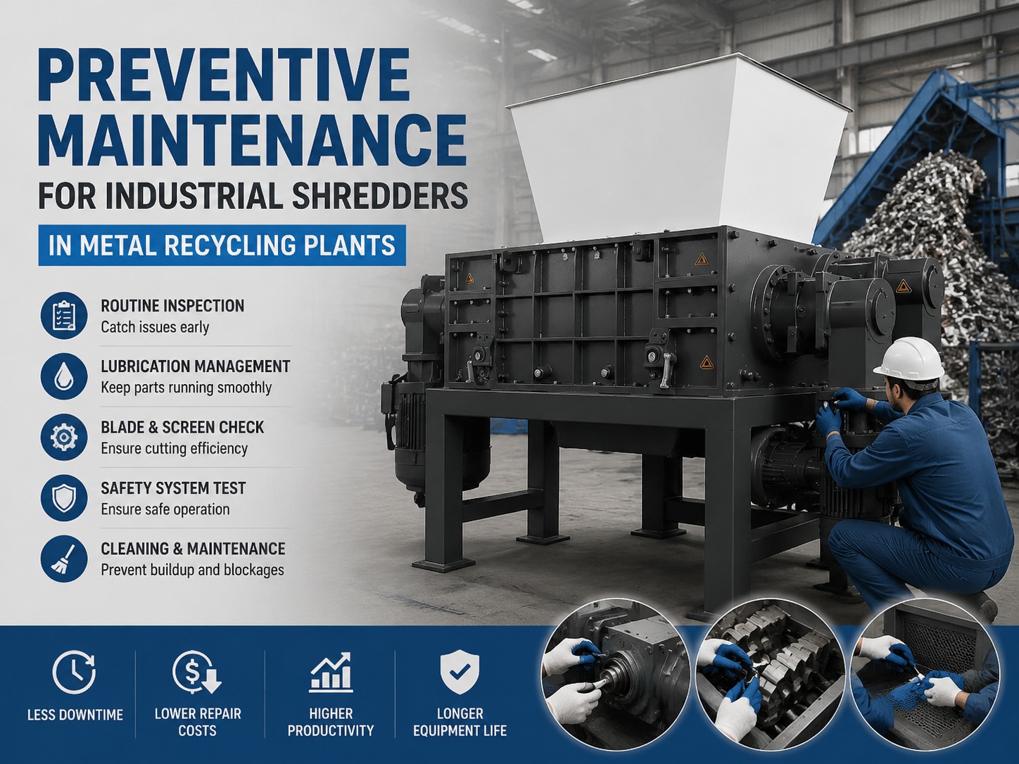 comprehensive guide to preventive maintenance industrial shredders in metal recycling plan