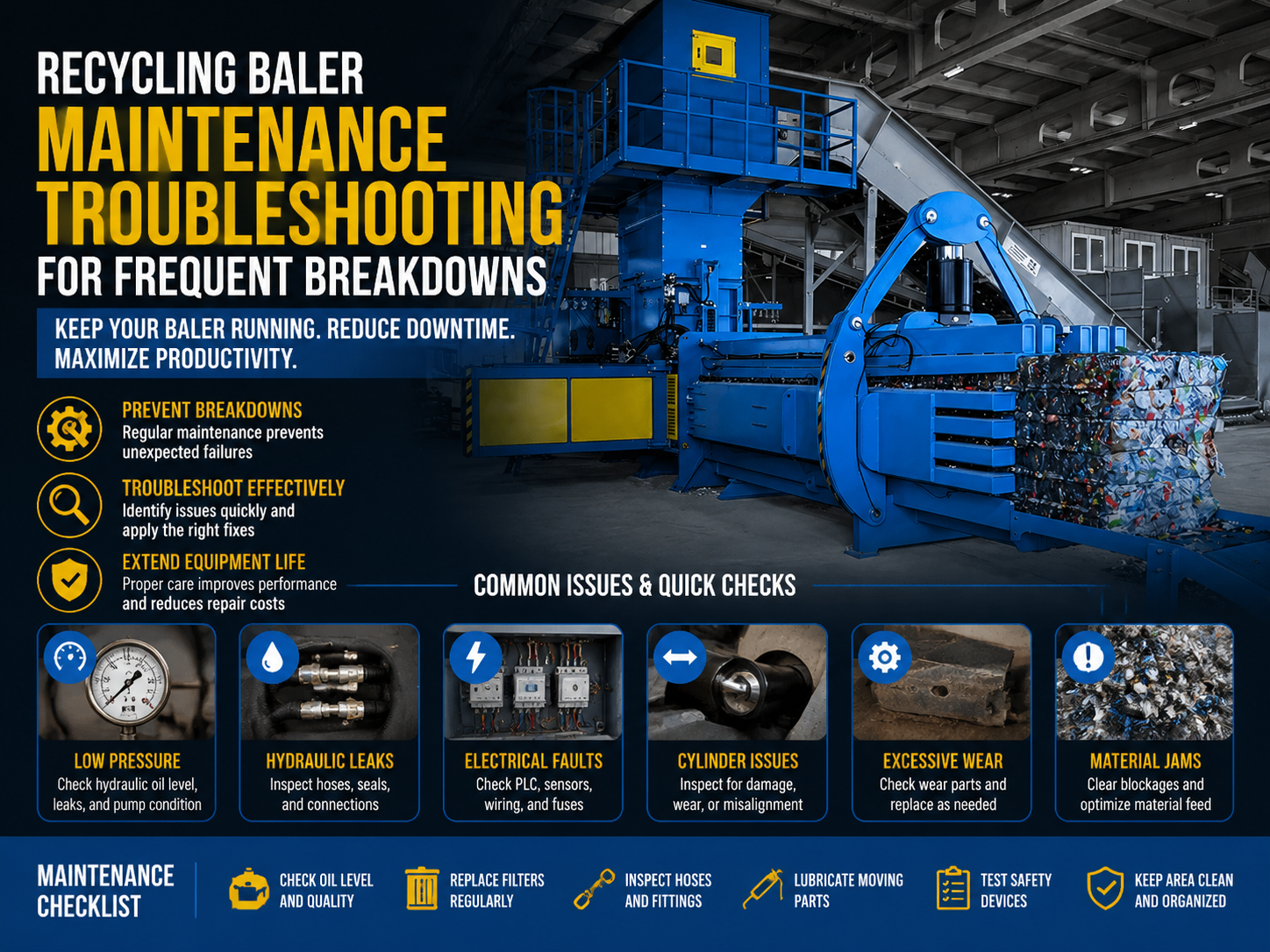 comprehensive guide to recycling baler maintenance troubleshooting for frequent breakdowns