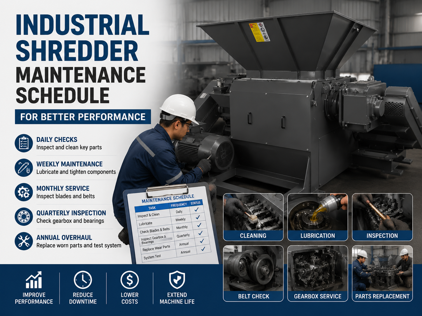 comprehensive industrial shredder maintenance schedule for better performance