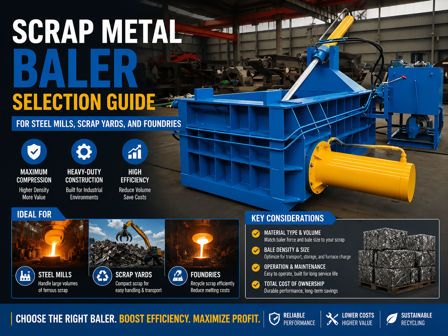 comprehensive scrap metal baler selection guide for steel mills scrap yards and foundries