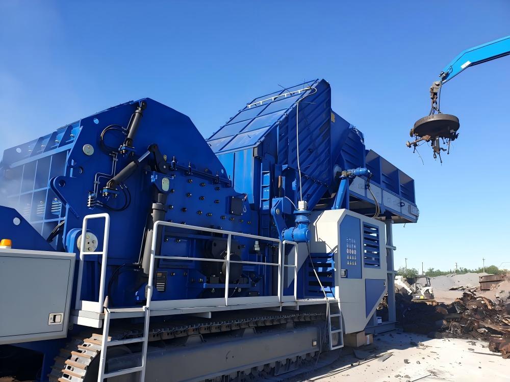 Industrial Hammer Shredder Machine in Metal Fabrication Facility