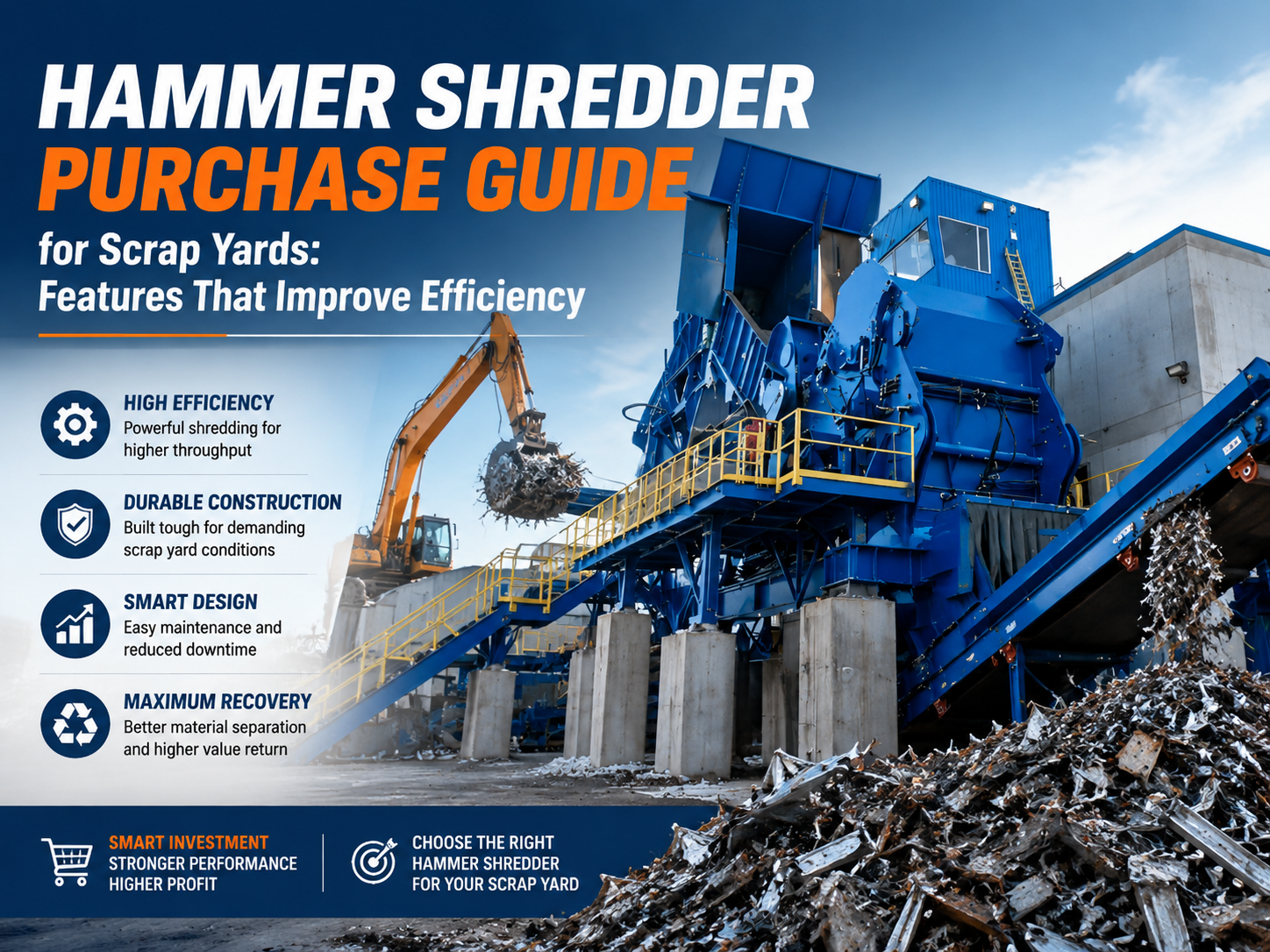hammer shredder purchase guide for scrap yards features that improve efficiency