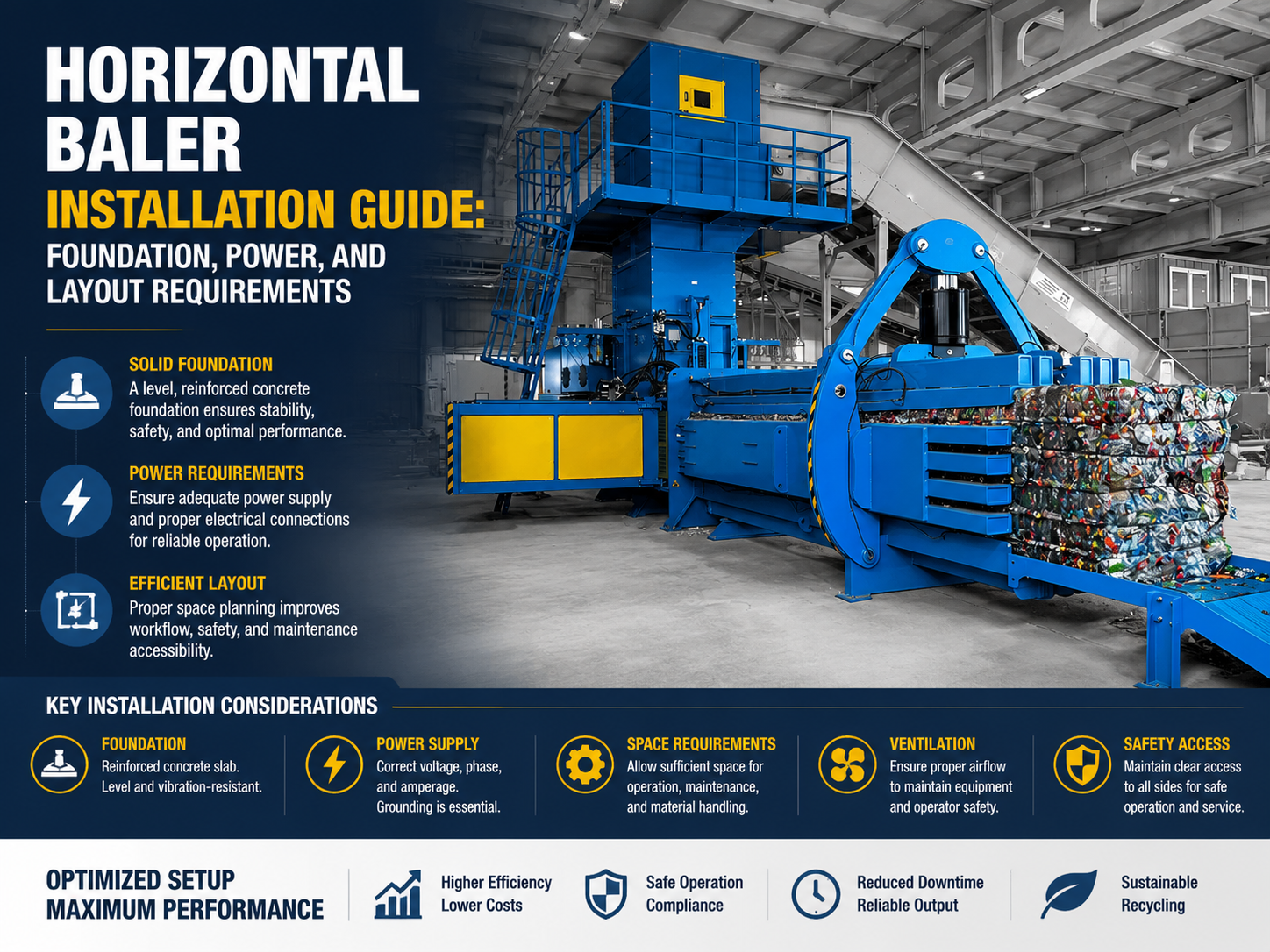 horizontal baler installation guide foundation power and layout requirements