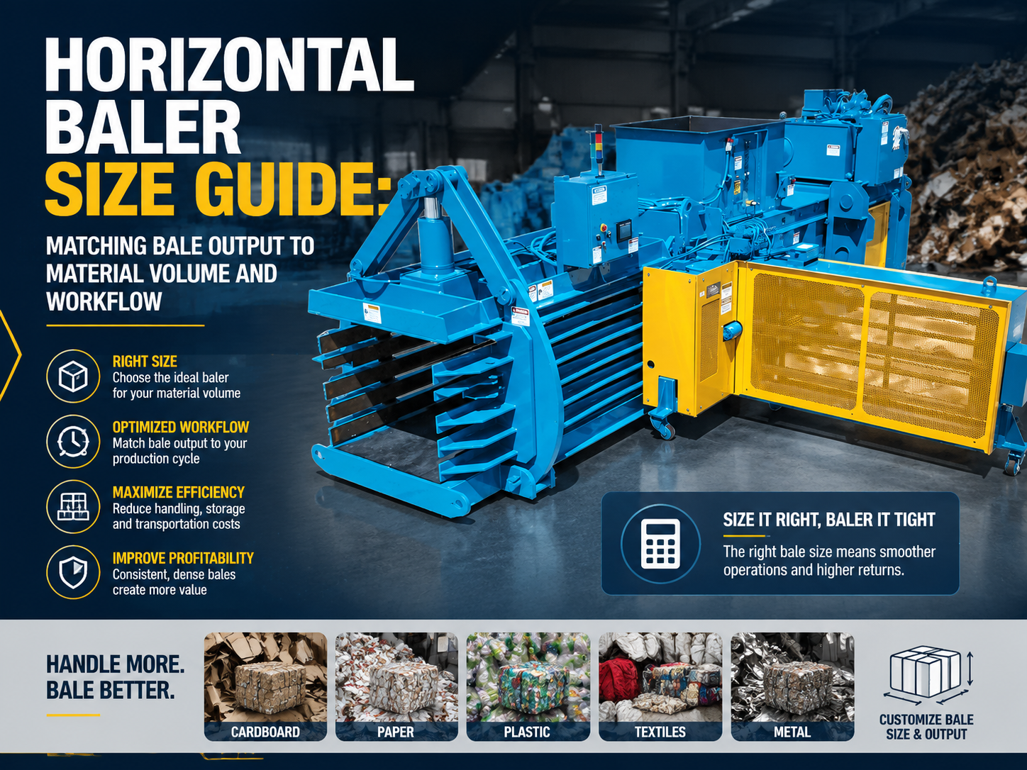 horizontal baler size guide matching bale output to material volume and workflow