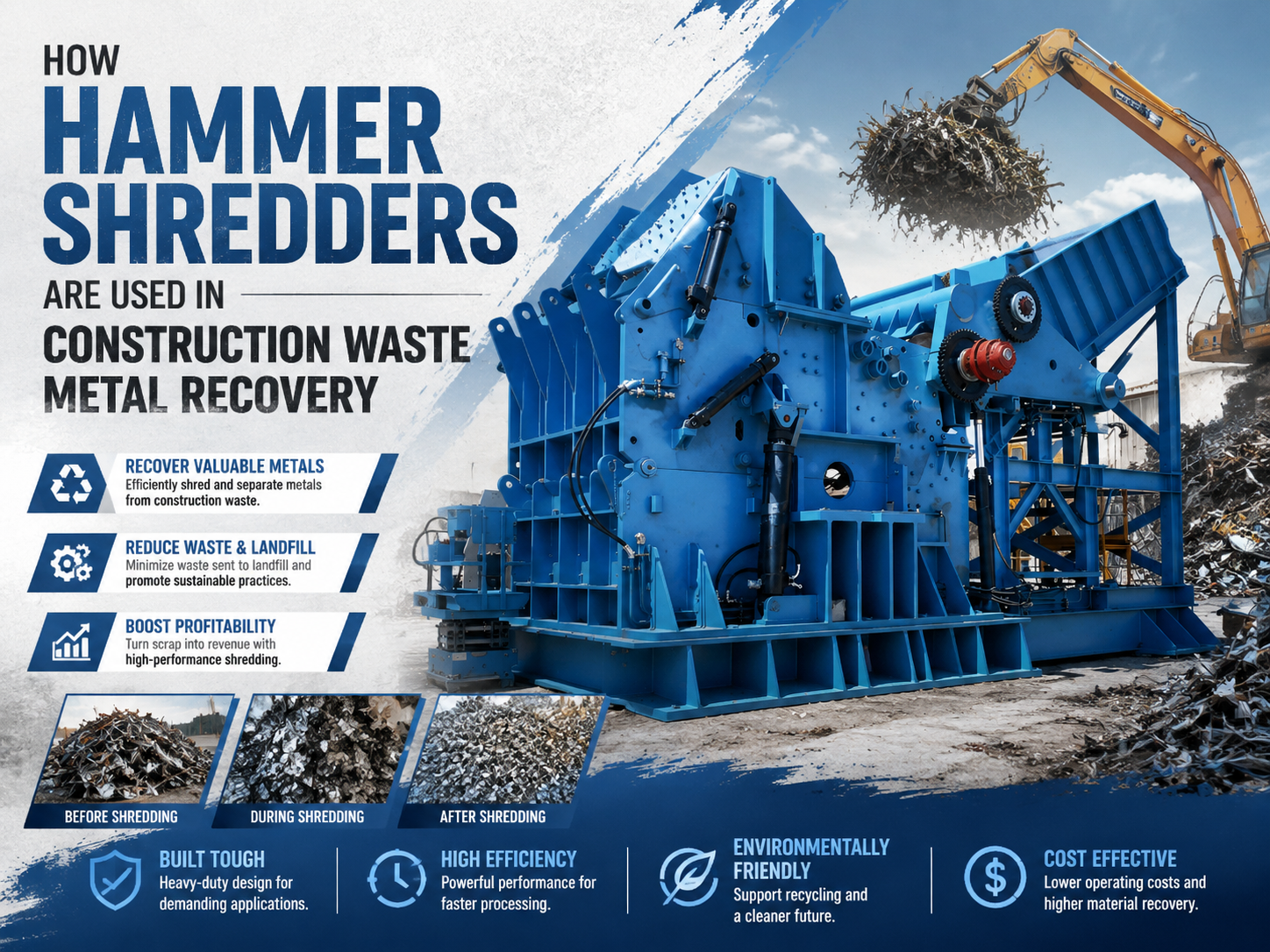 how hammer shredders are used in construction waste metal recovery a comprehensive guide