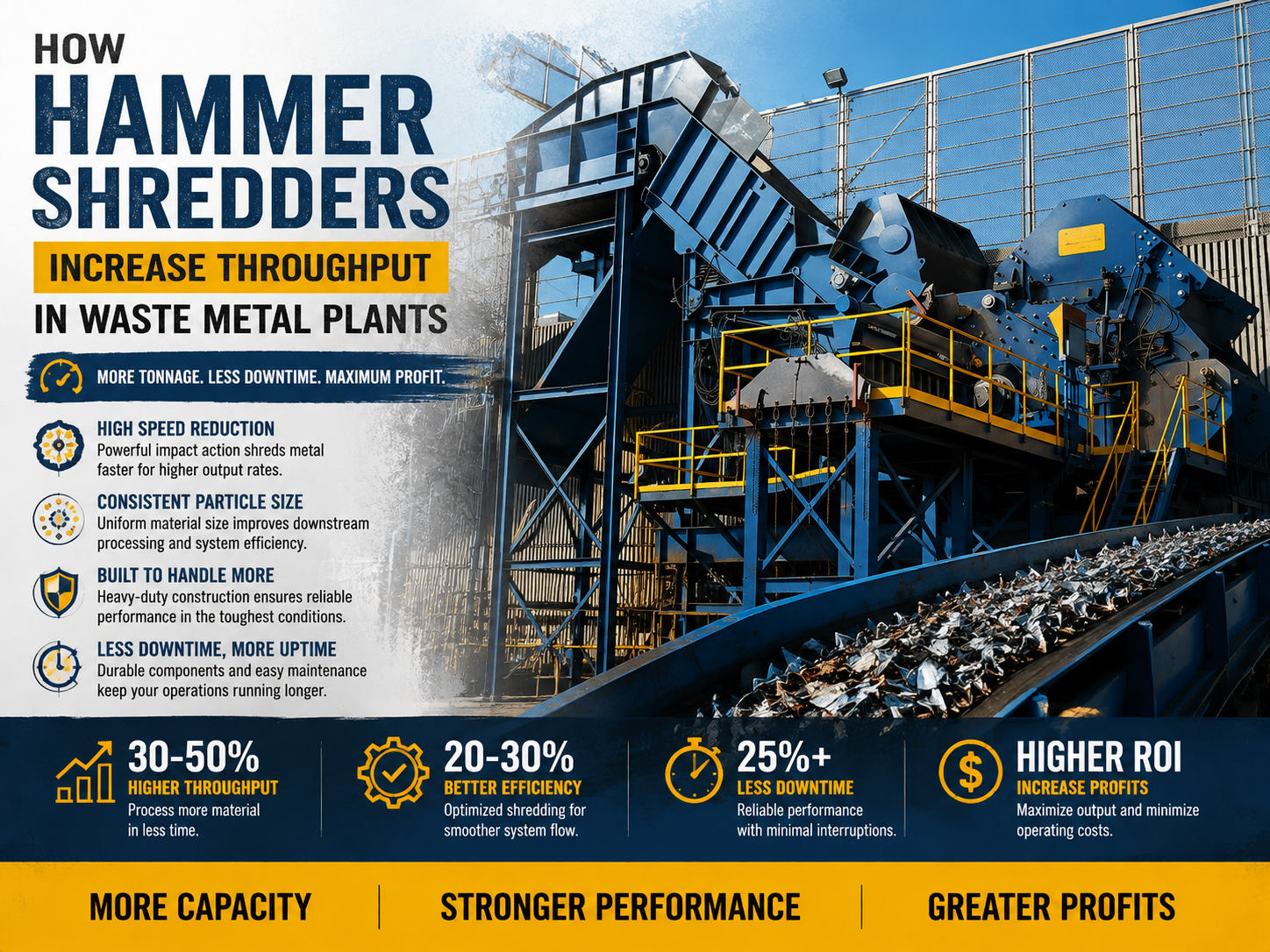 how hammer shredders increase throughput in waste metal plants 1