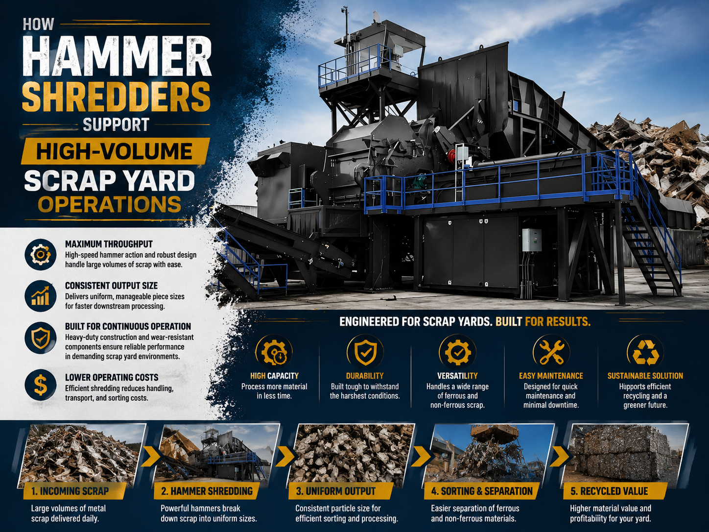 how hammer shredders support high volume scrap yard operations 1