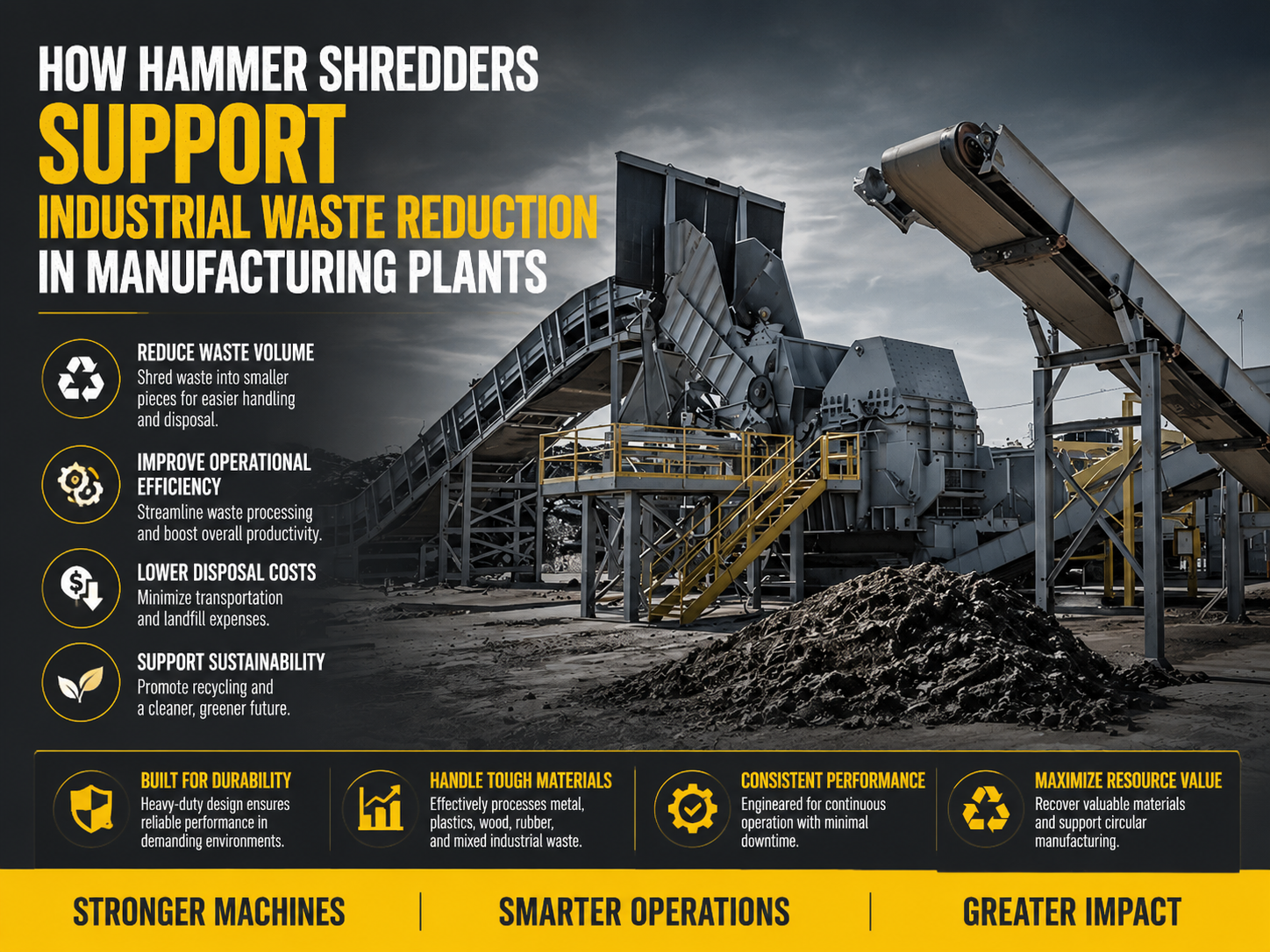 how hammer shredders support industrial waste reduction in manufacturing plants 1