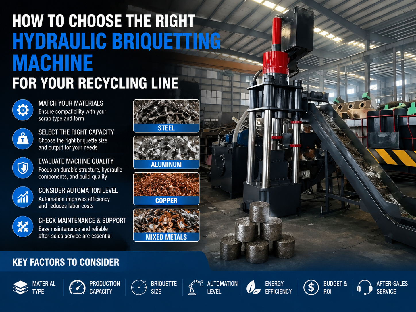 how to choose the right hydraulic briquetting machine for your recycling line 1