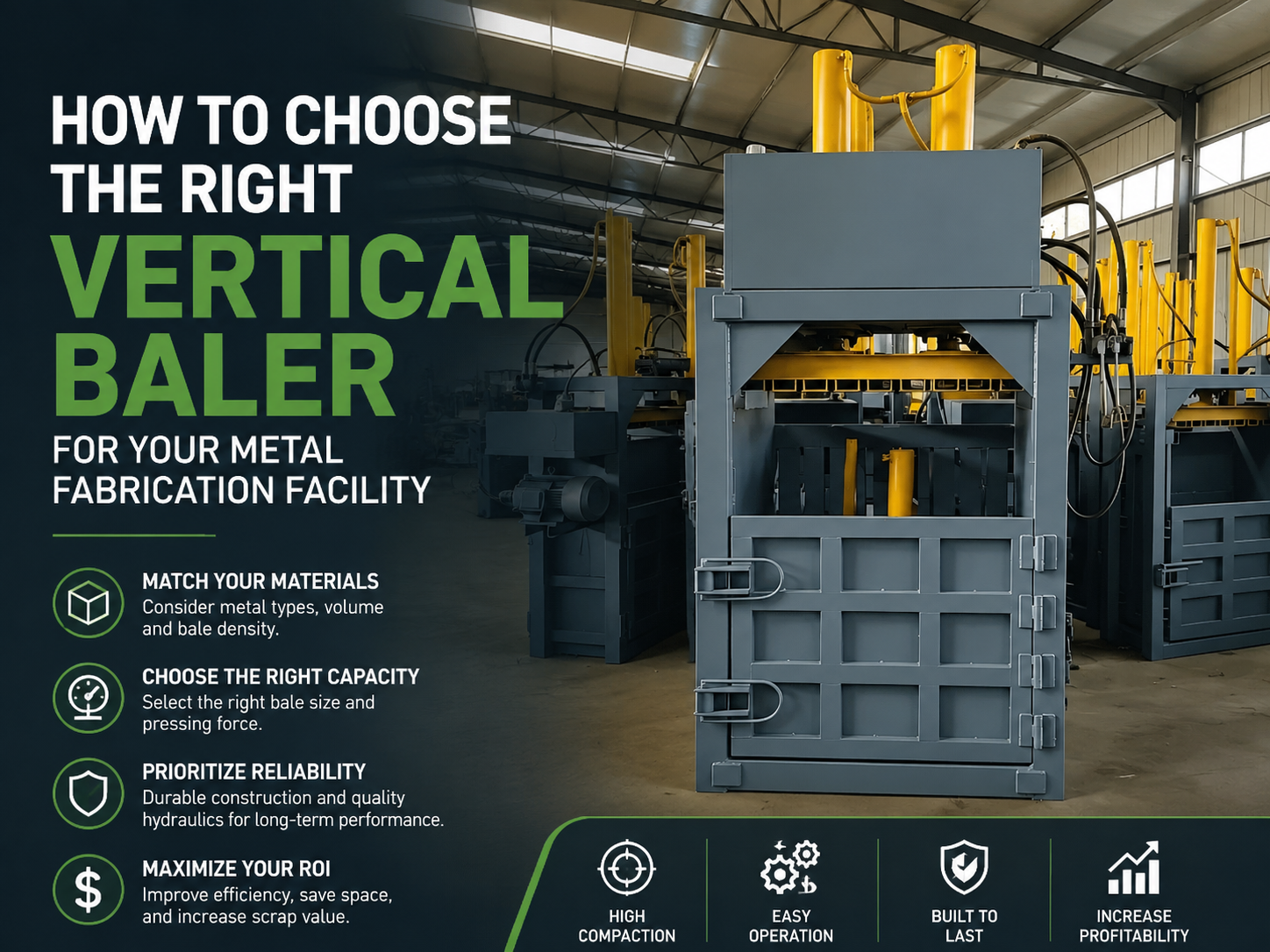 how to choose the right vertical baler for your metal fabrication facility 1