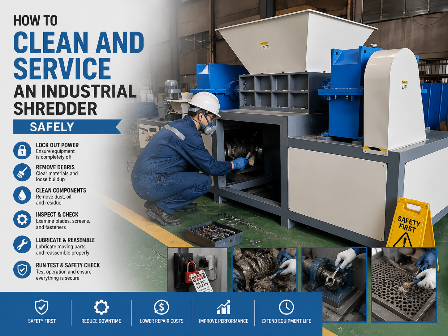 how to clean and service an industrial shredder safely the ultimate maintenance guide
