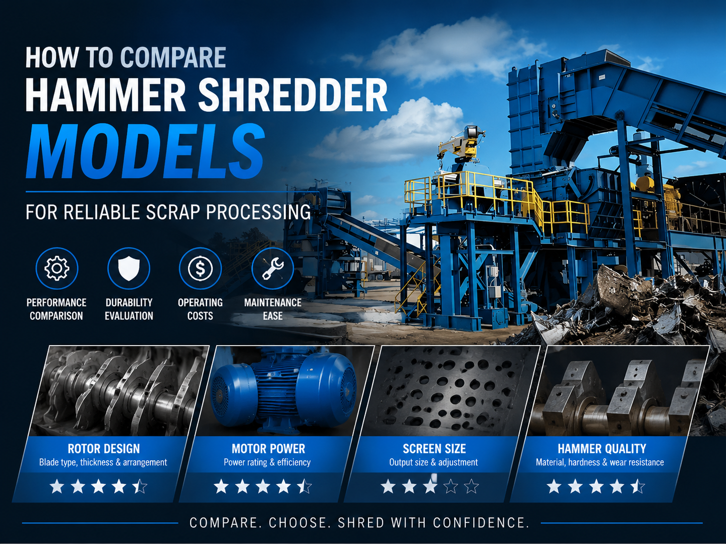 how to compare hammer shredder models for reliable scrap processing 1