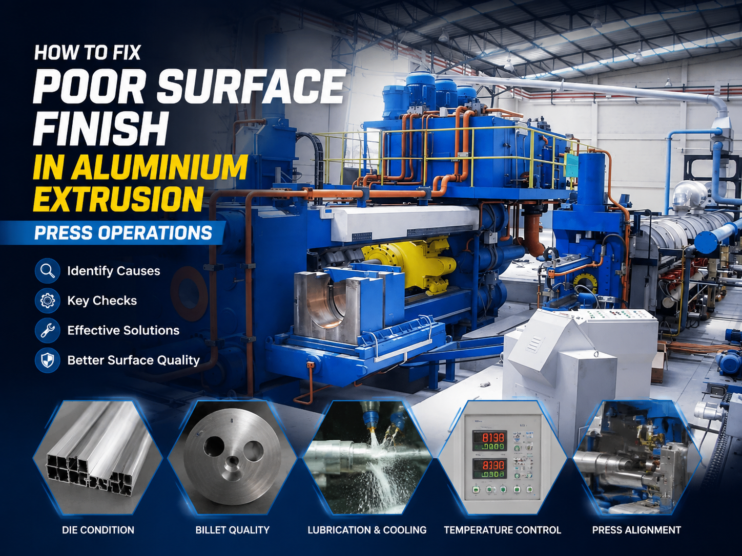 how to fix poor surface finish in aluminium extrusion press operations
