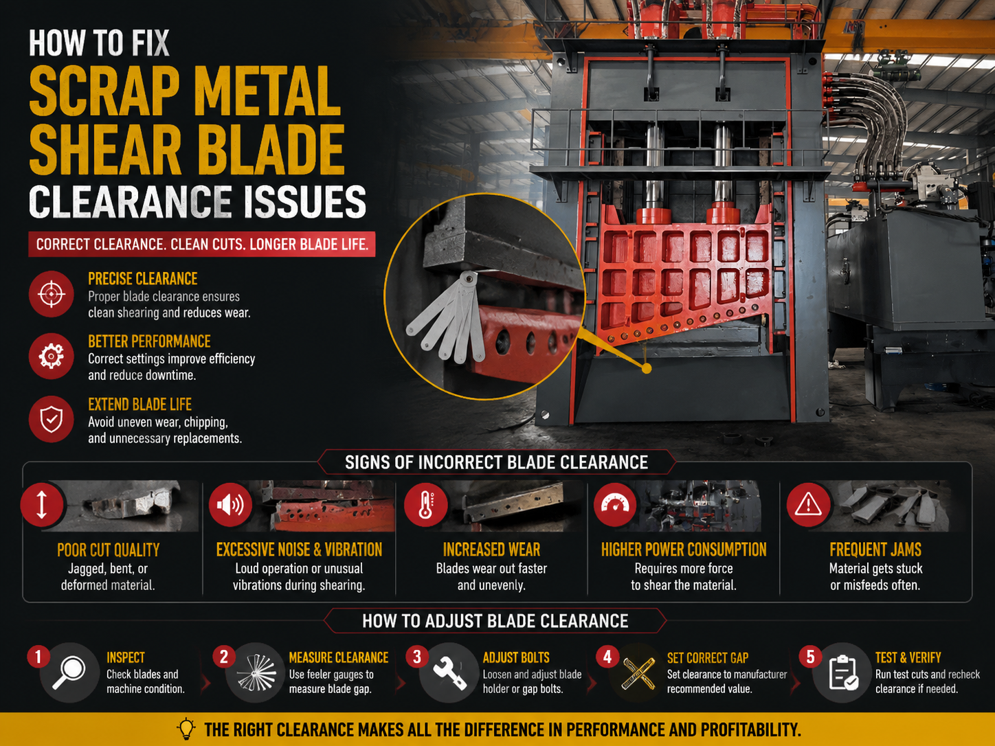 how to fix scrap metal shear blade clearance issues a comprehensive industrial guide