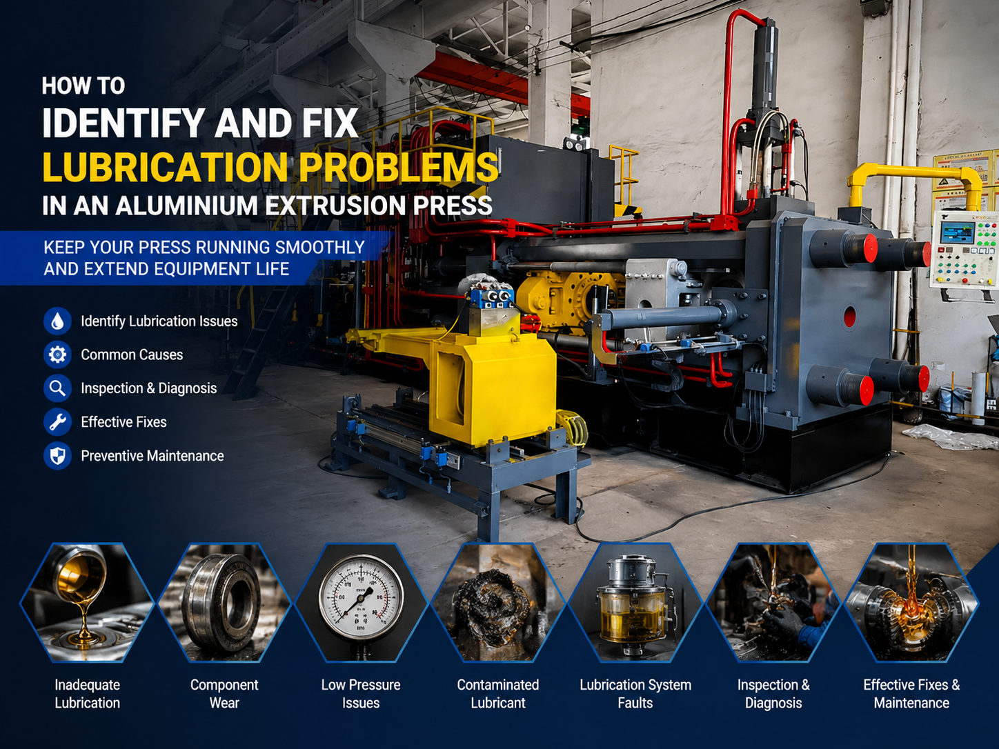 how to identify and fix lubrication problems in an aluminium extrusion press 1