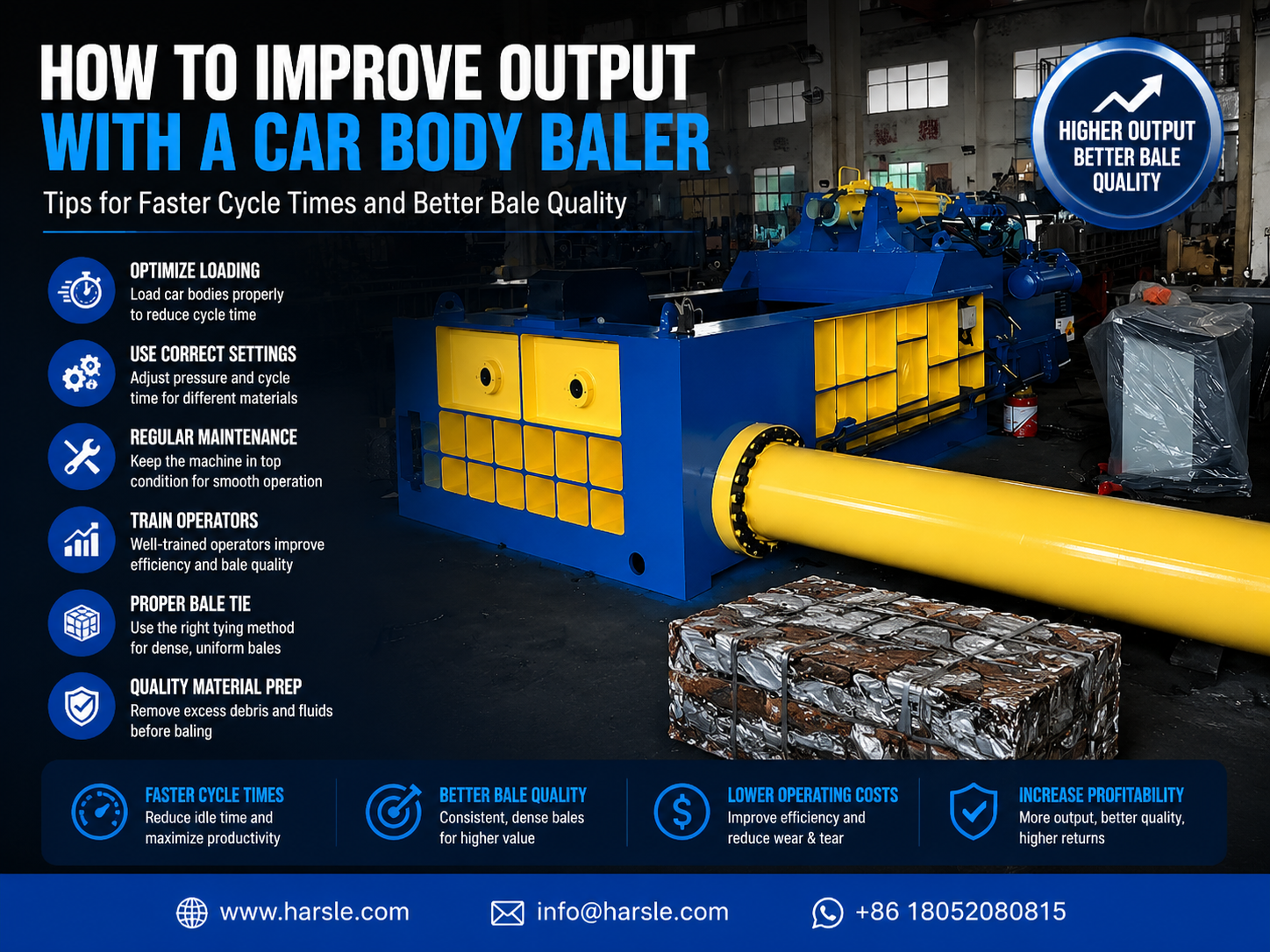 how to improve output with a car body baler tips for faster cycle times and better bale qu
