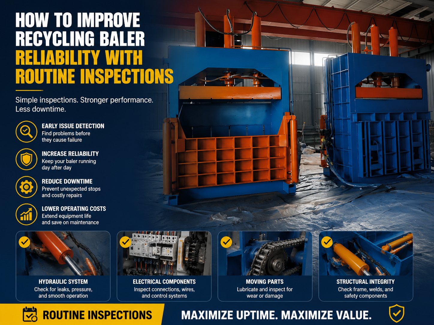 how to improve recycling baler reliability with routine inspections 1