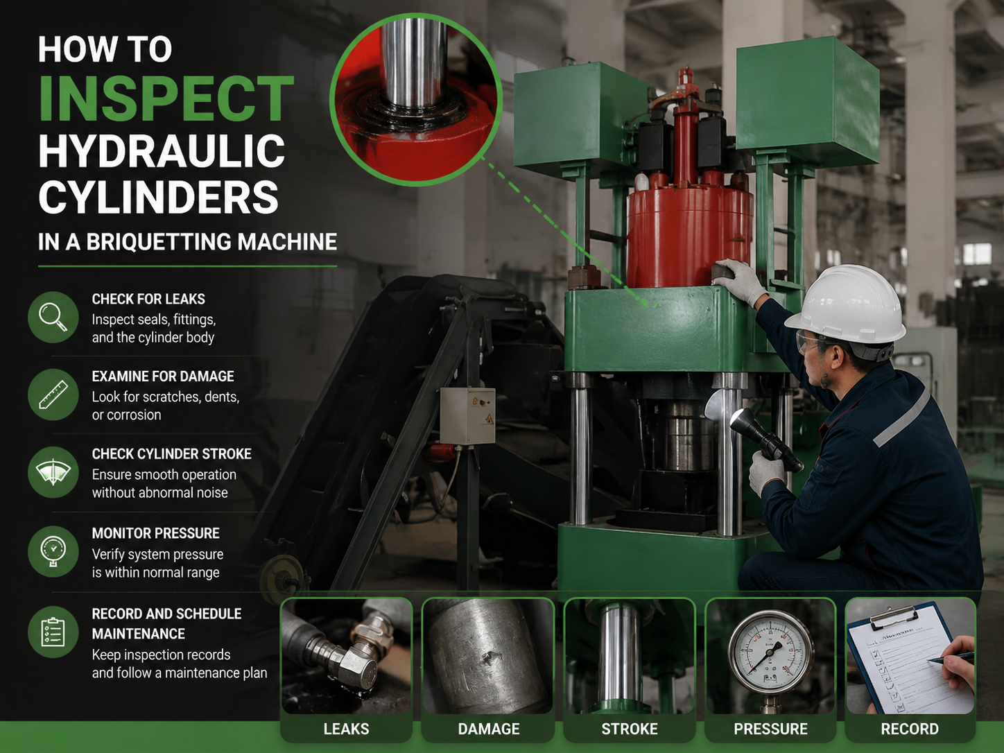 how to inspect hydraulic cylinders in a briquetting machine a comprehensive maintenance gu