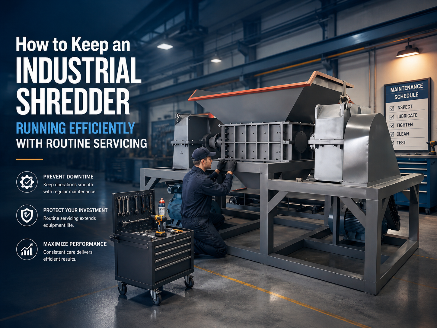 how to keep an industrial shredder running efficiently with routine servicing 1