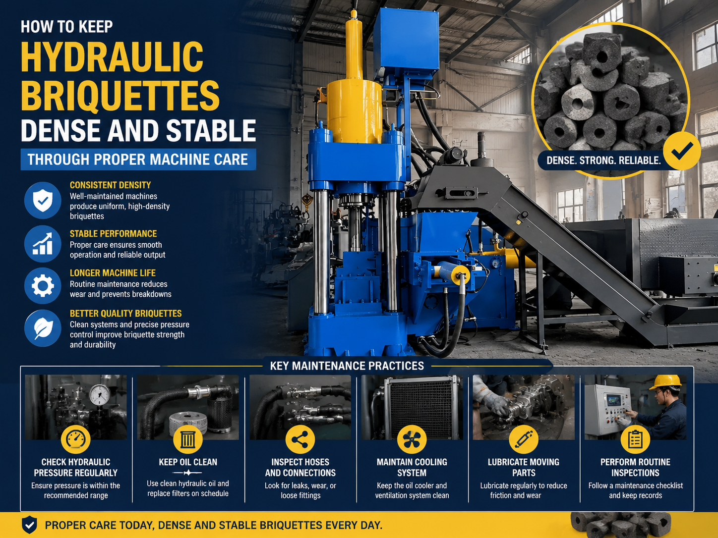 how to keep hydraulic briquettes dense and stable through proper machine care 1