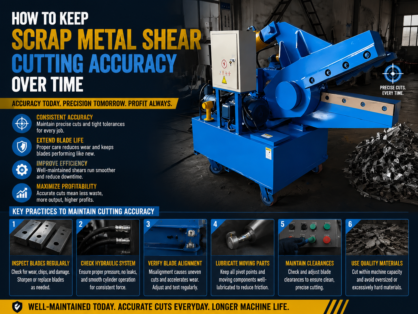 how to keep scrap metal shear cutting accuracy over time the ultimate maintenance guide