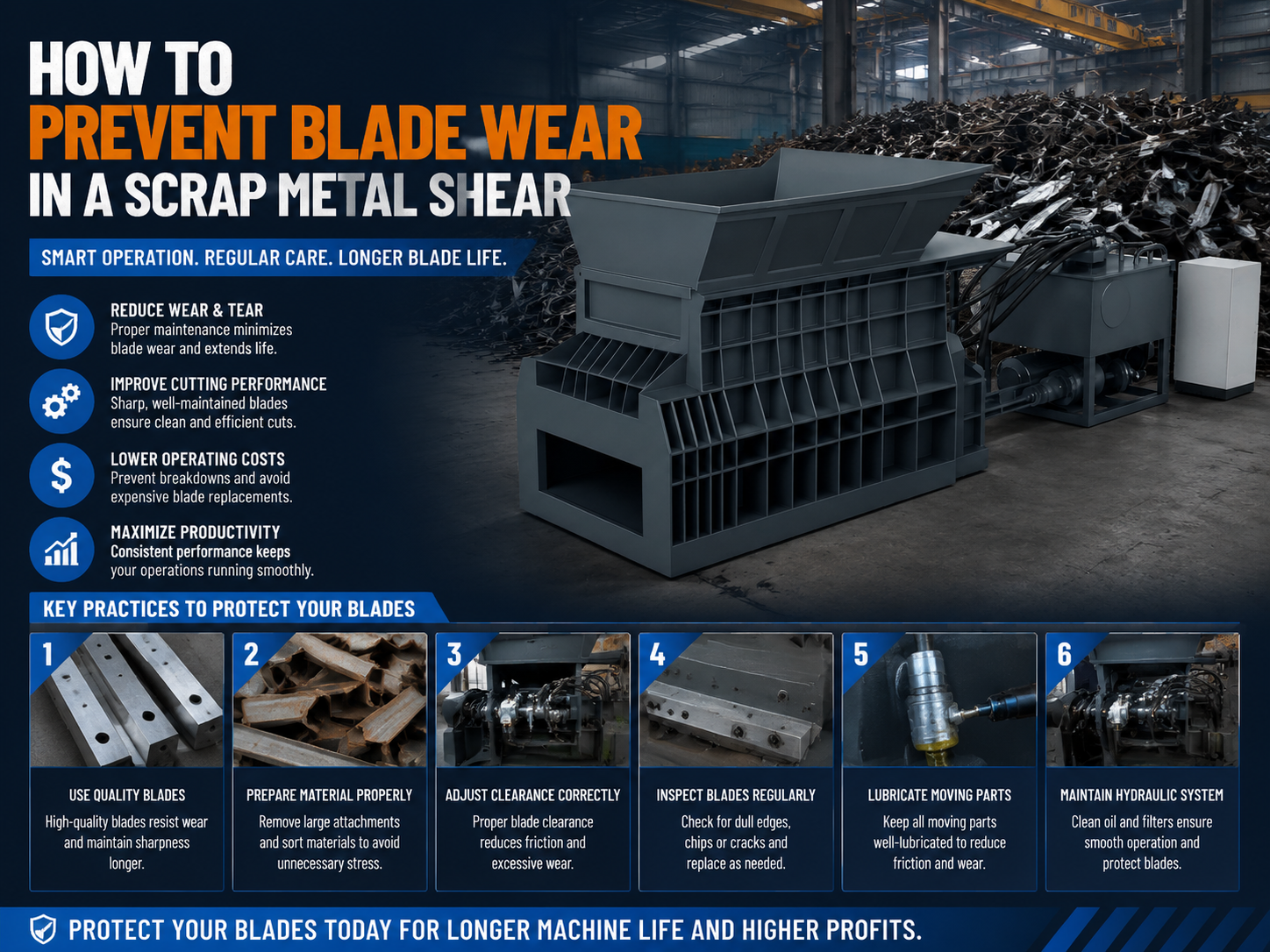 how to prevent blade wear in a scrap metal shear the ultimate maintenance guide