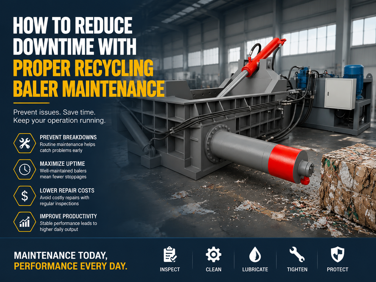 how to reduce downtime with proper recycling baler maintenance 1