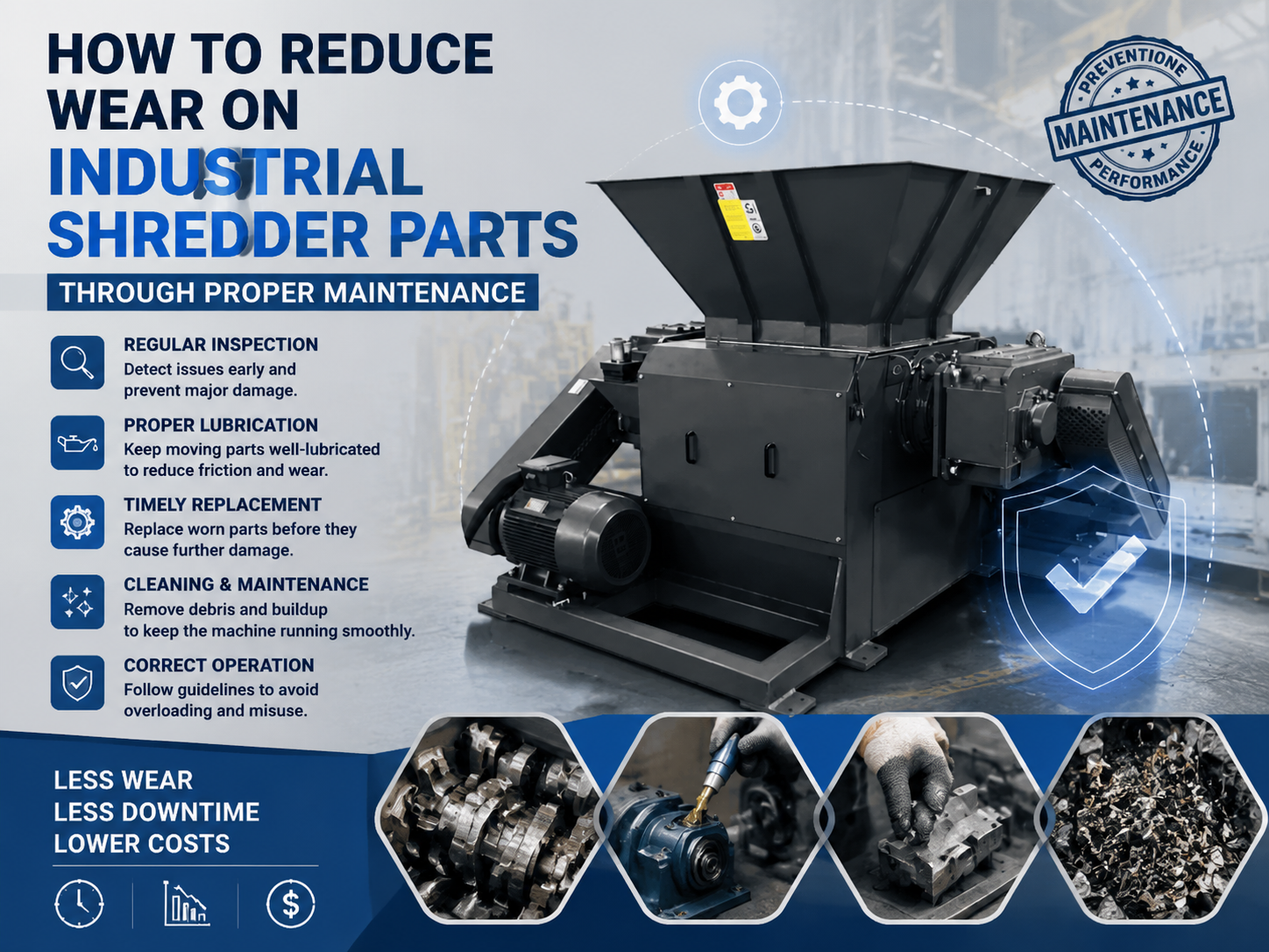 how to reduce wear on industrial shredder parts through proper maintenance 1