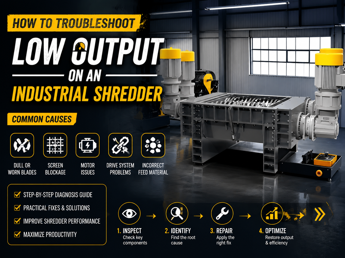 how to troubleshoot low output on an industrial shredder a comprehensive harsle guide