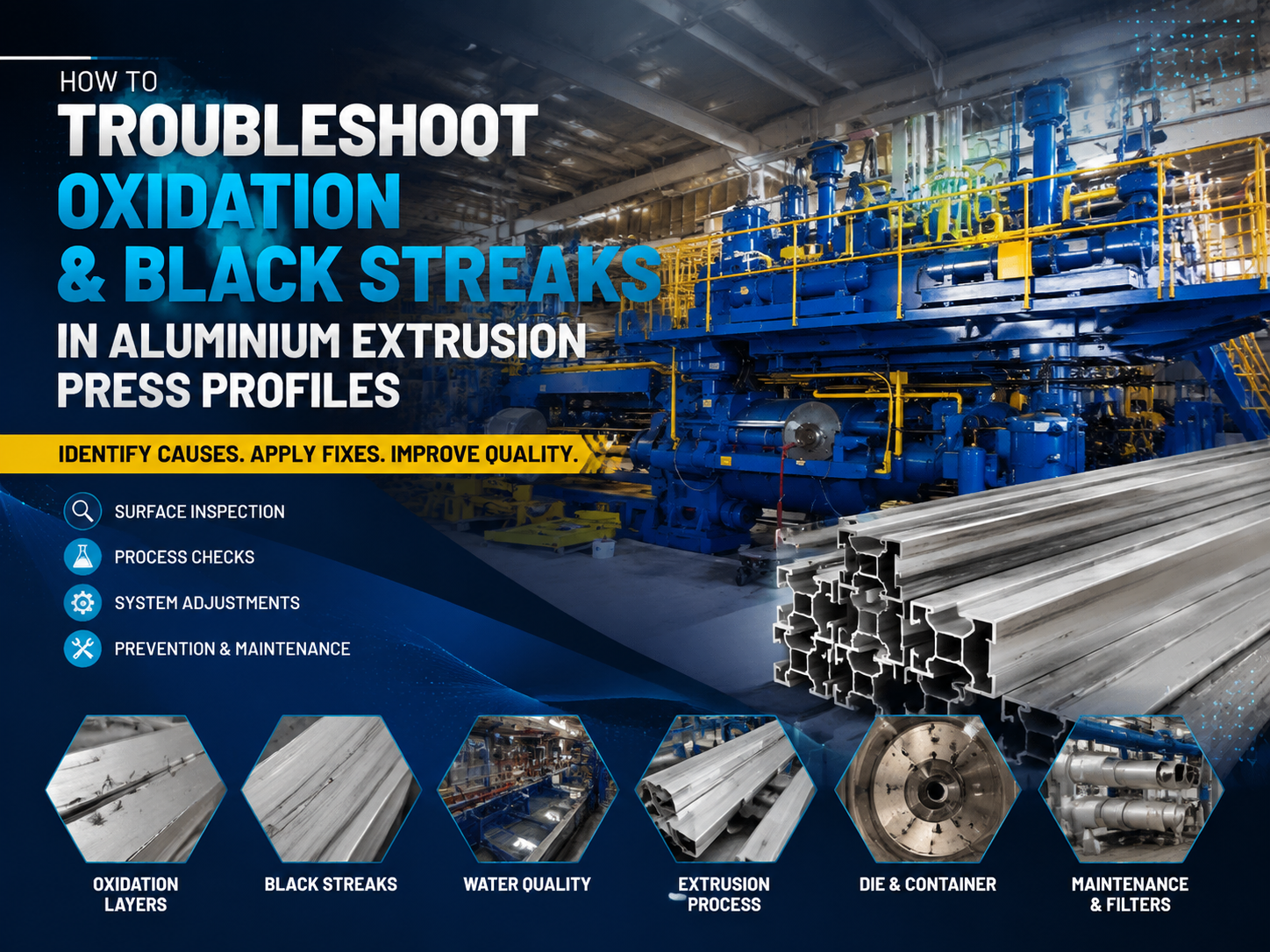 how to troubleshoot oxidation and black streaks in aluminium extrusion press profiles 1