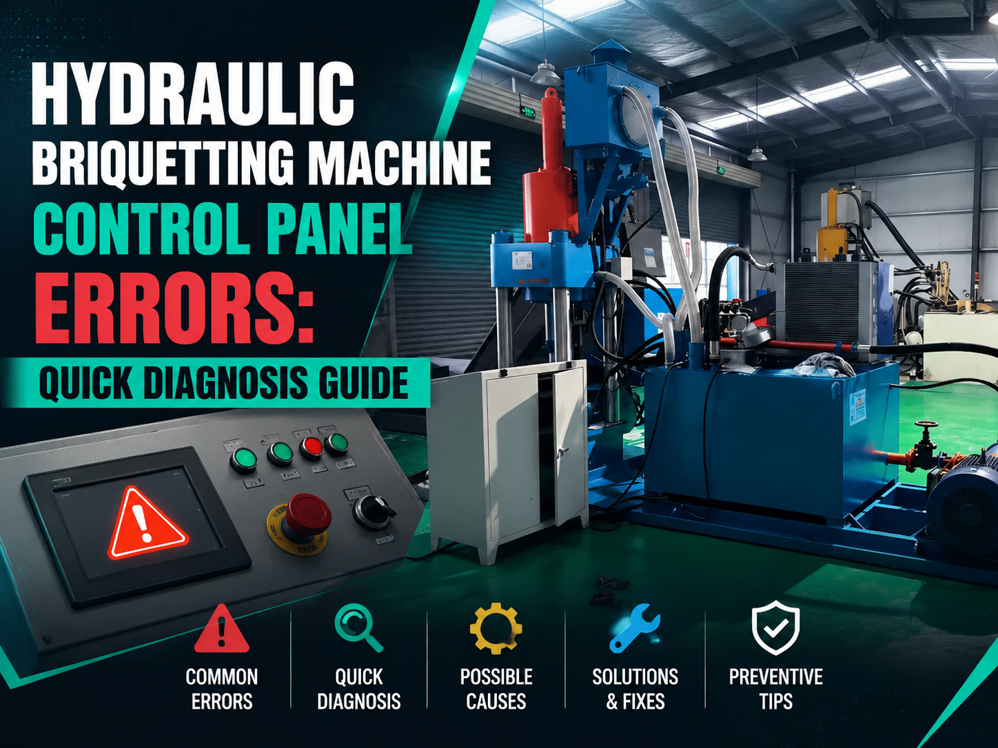 hydraulic briquetting machine control panel errors quick diagnosis guide