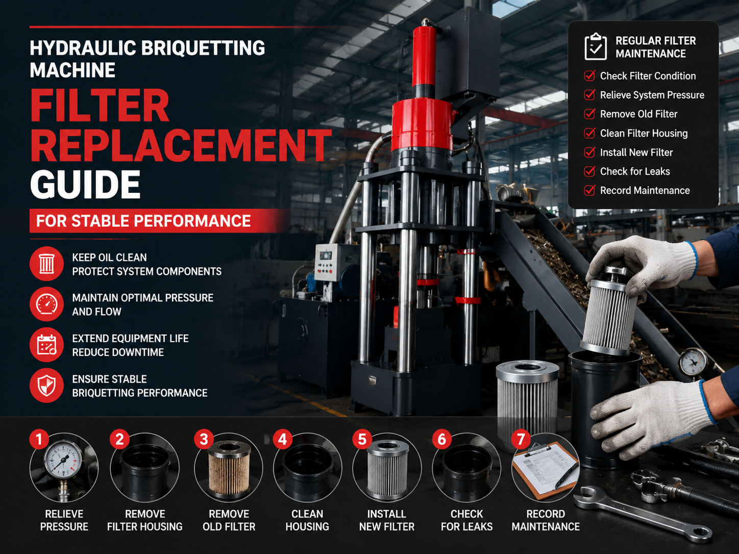 hydraulic briquetting machine filter replacement guide for stable performance 1
