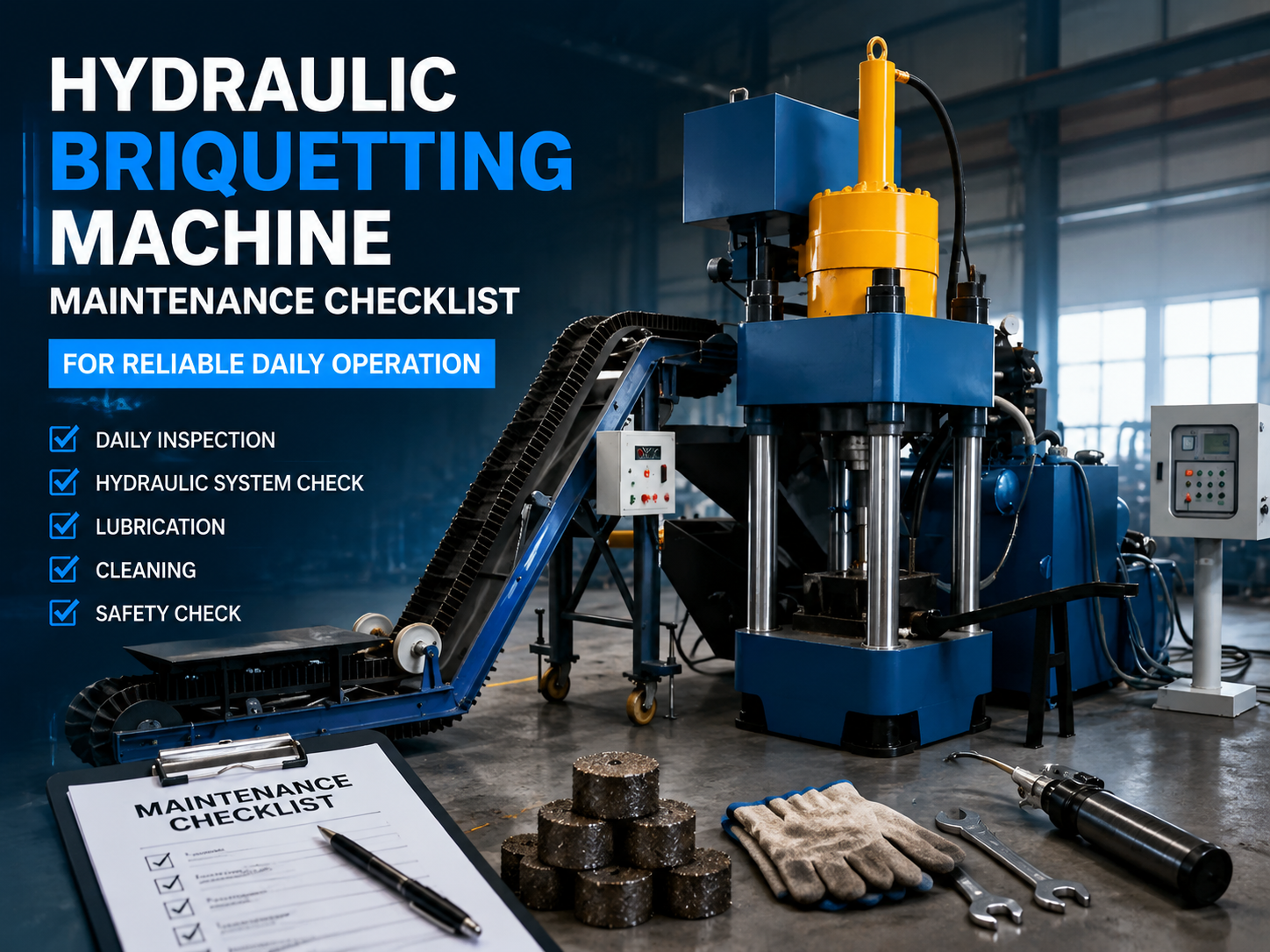 hydraulic briquetting machine maintenance checklist for reliable daily operation 1