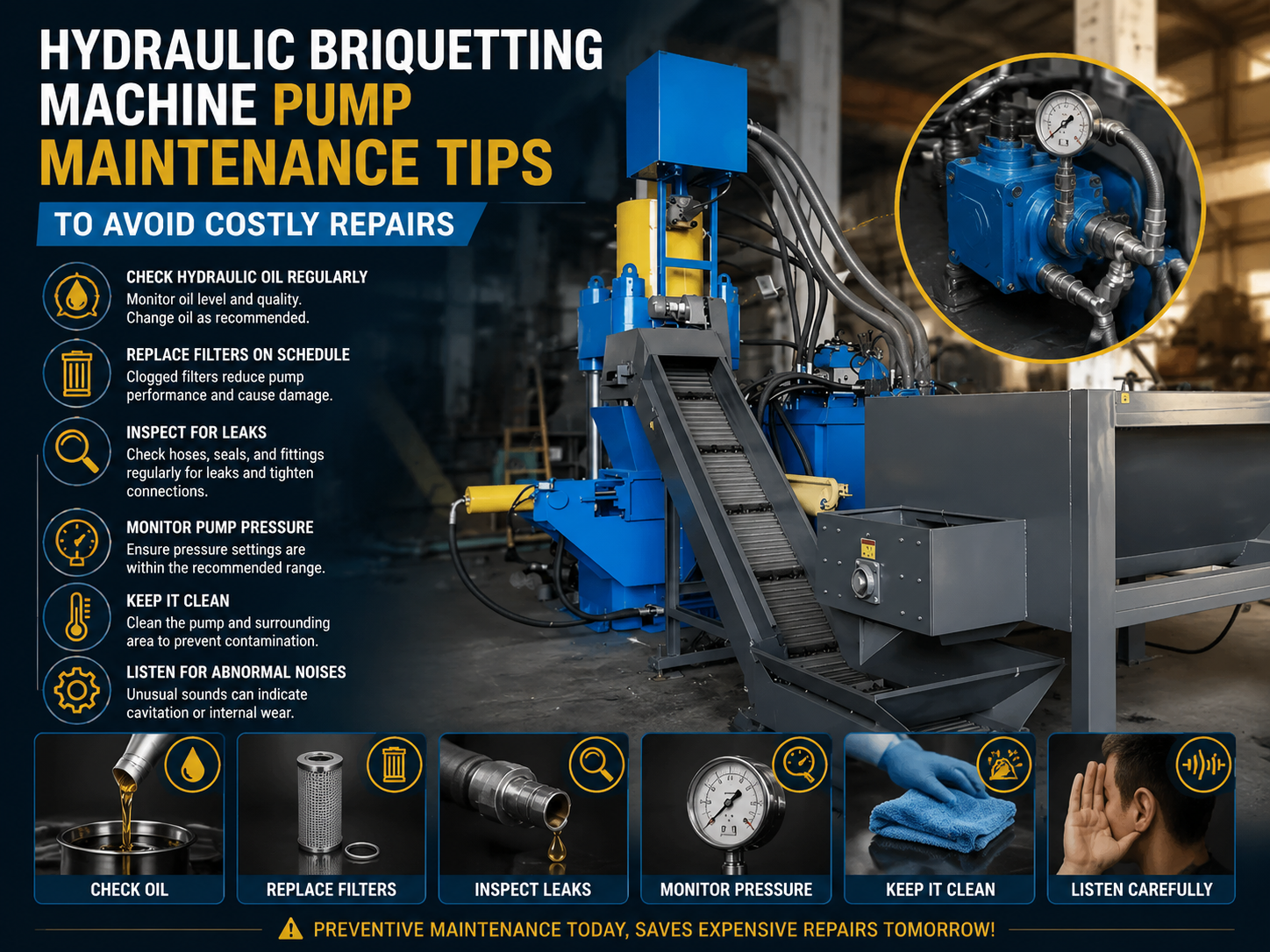 hydraulic briquetting machine pump maintenance tips to avoid costly repairs 1