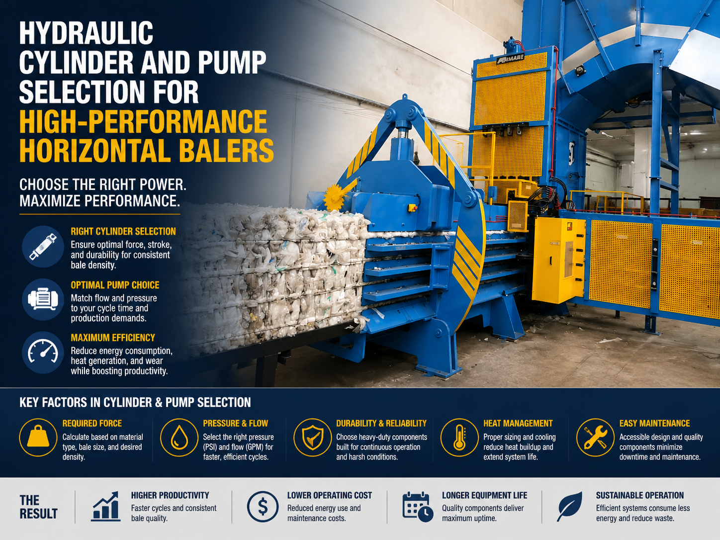 hydraulic cylinder pump selection high performance horizontal balers the ultimate technica