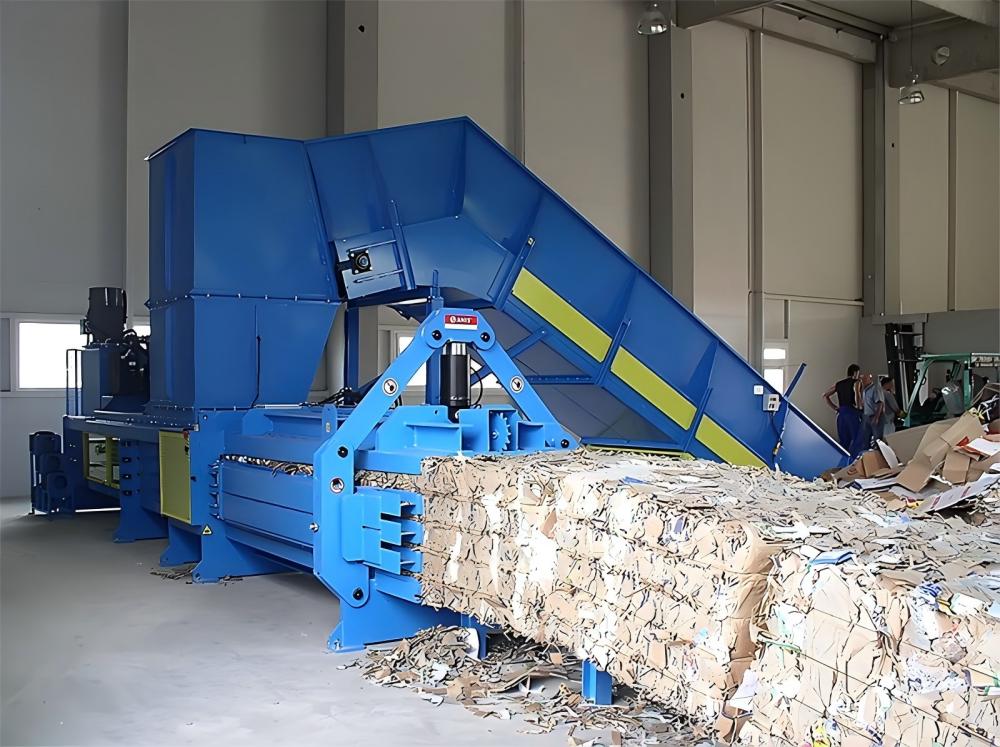 Hydraulic Pump and Lines in a Recycling Baler