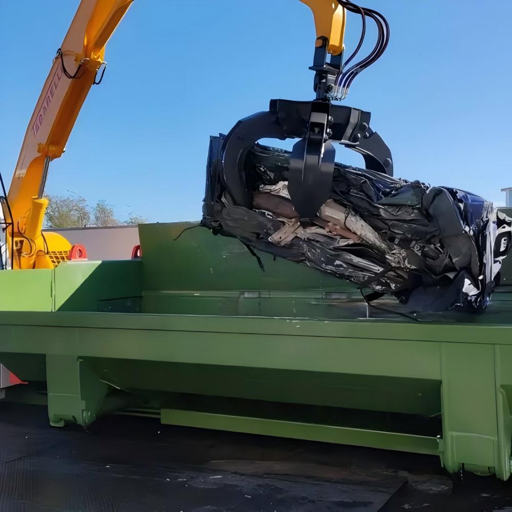 Industrial Car Body Baler in Operation
