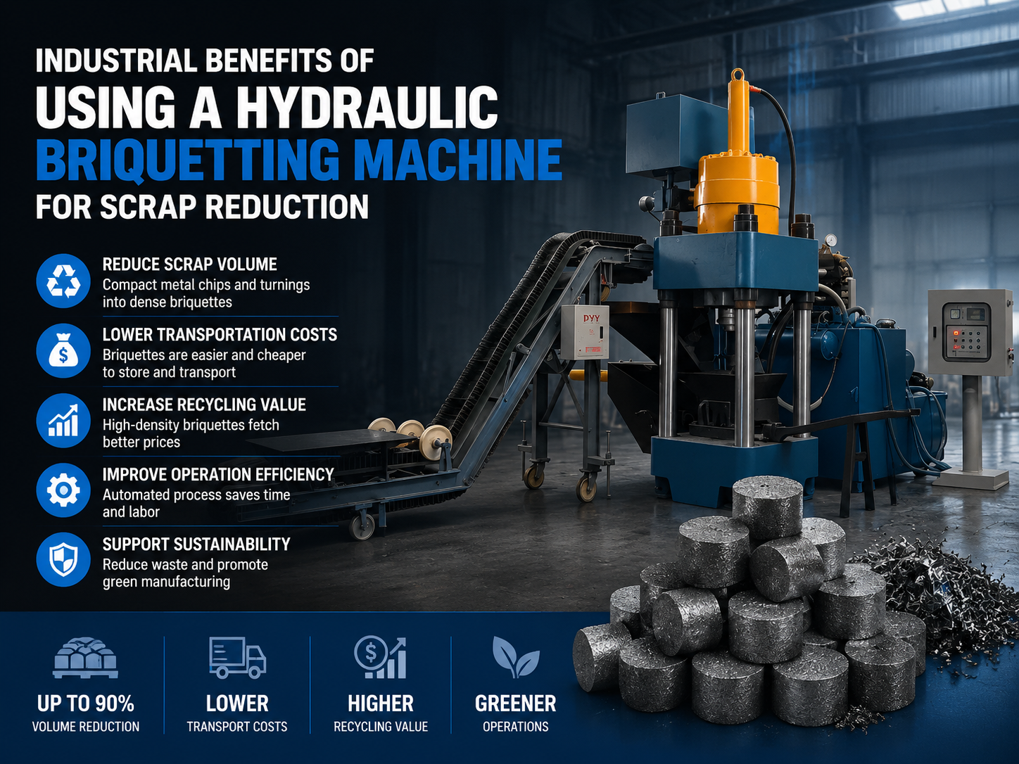 industrial benefits of using a hydraulic briquetting machine for scrap reduction 1