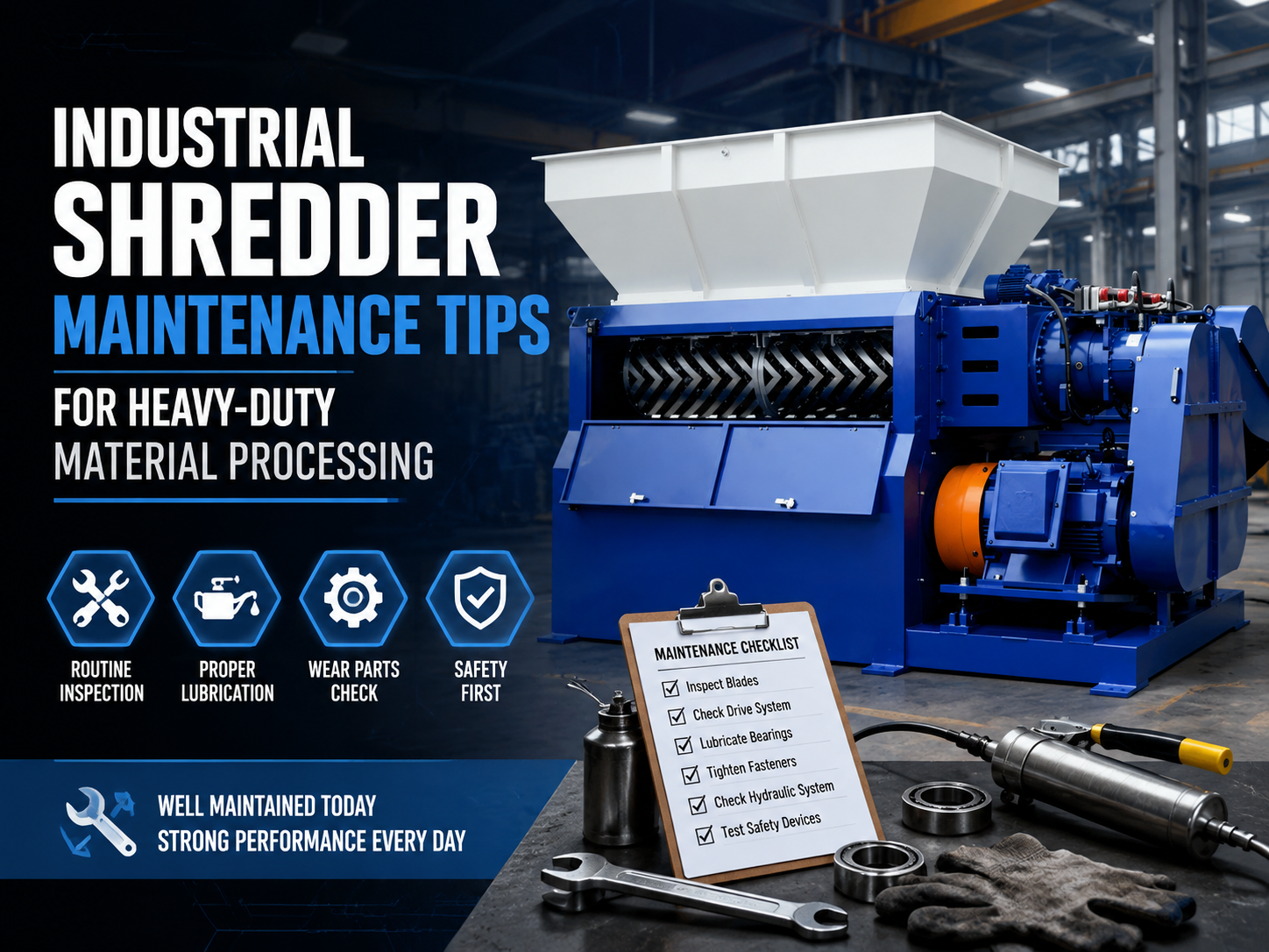 industrial shredder maintenance tips for heavy duty material processing a comprehensive gu