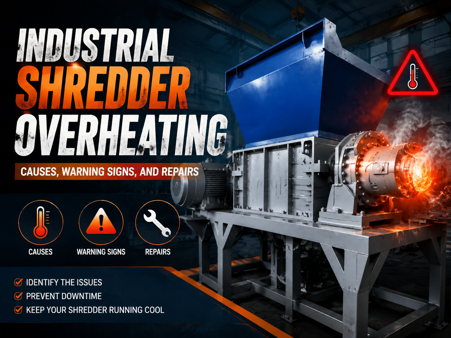 industrial shredder overheating causes warning signs and repairs