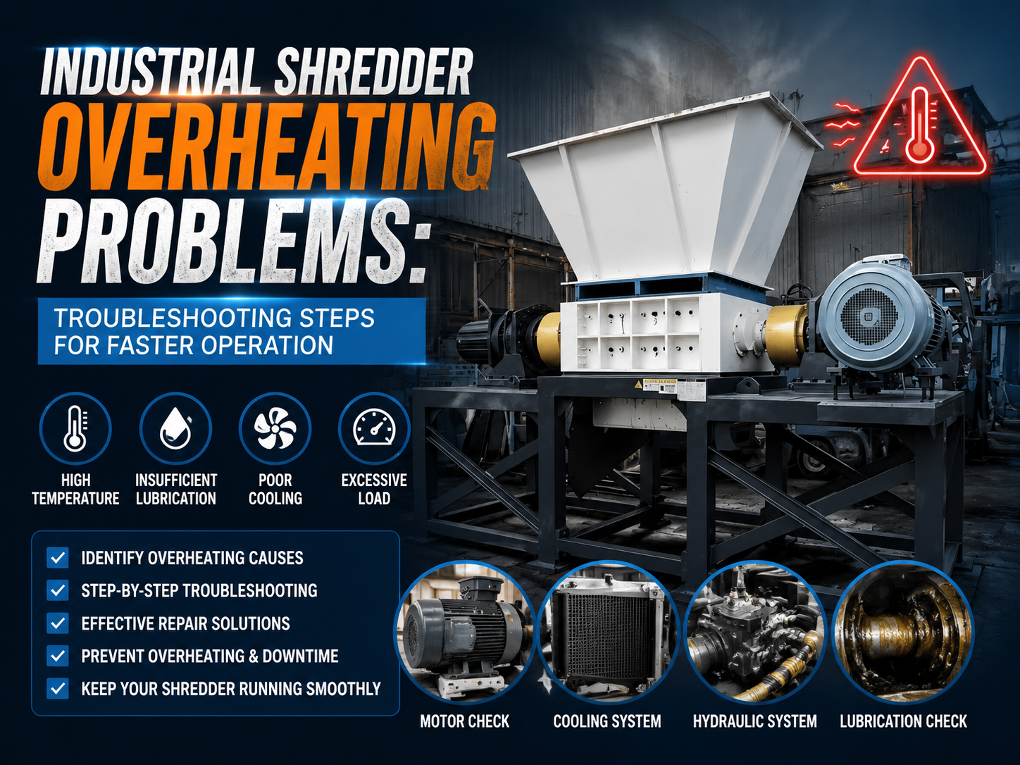 industrial shredder overheating problems troubleshooting steps for faster operation