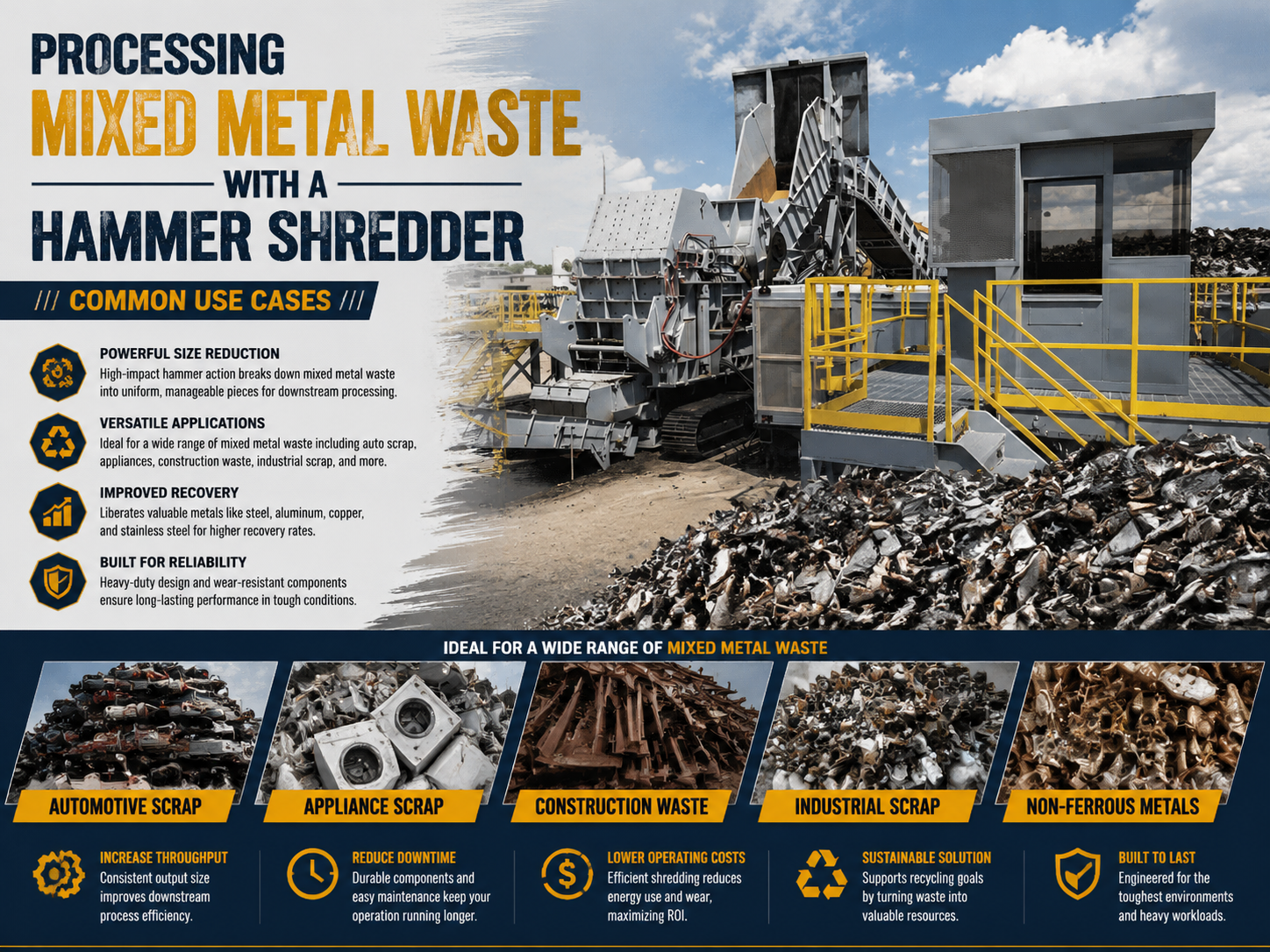 processing mixed metal waste a hammer shredder common use cases