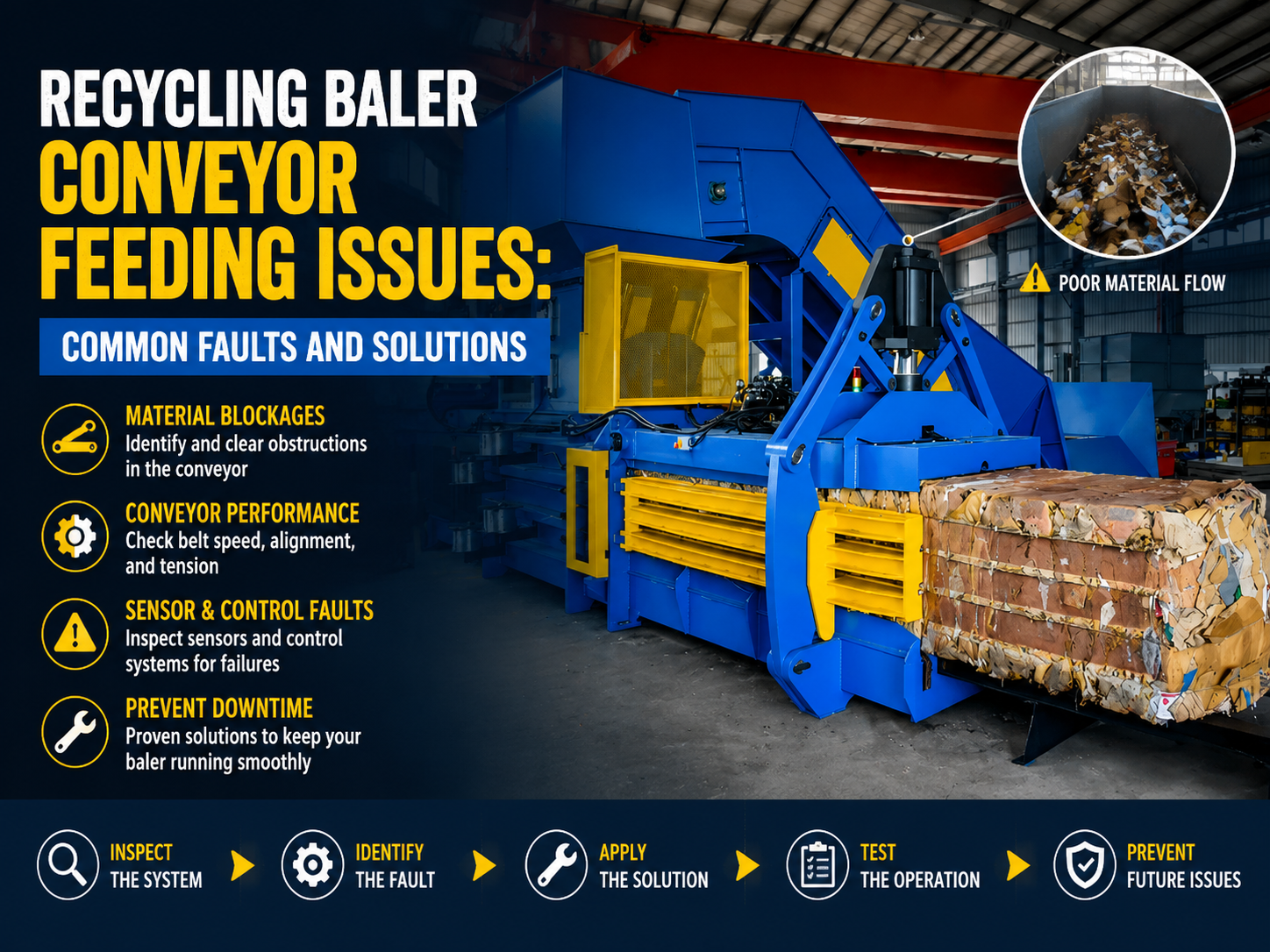 recycling baler conveyor feeding issues common faults and solutions