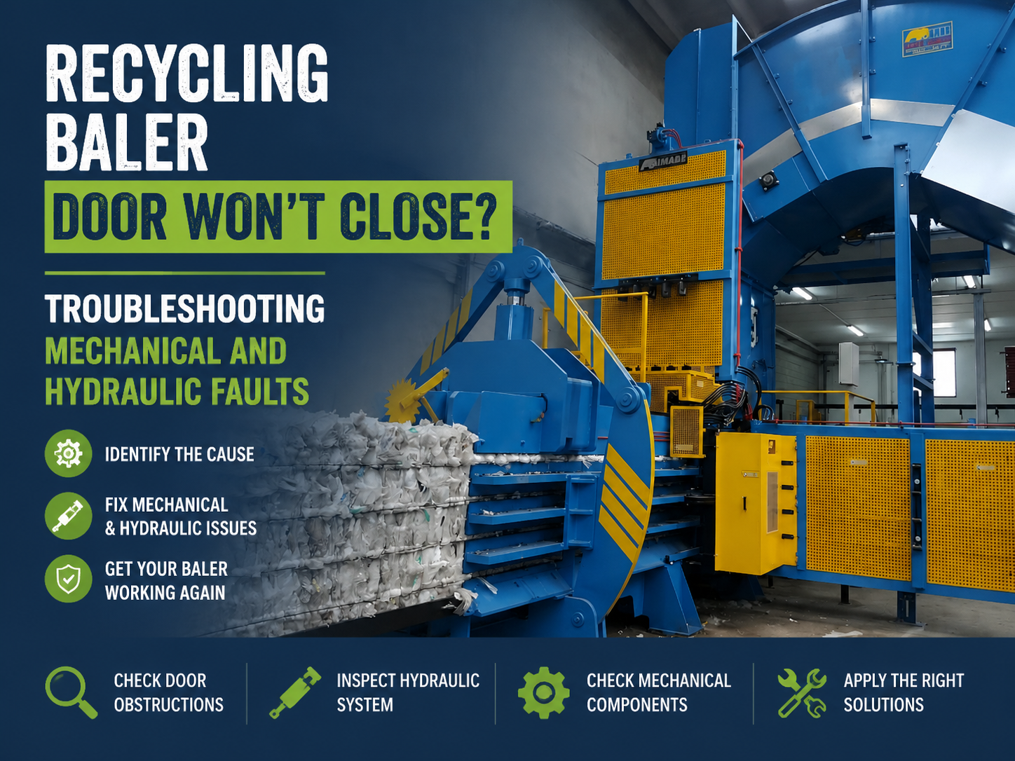 recycling baler door won t close troubleshooting mechanical and hydraulic faults