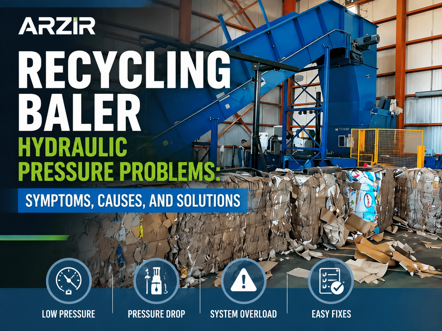 recycling baler hydraulic pressure problems symptoms causes and solutions