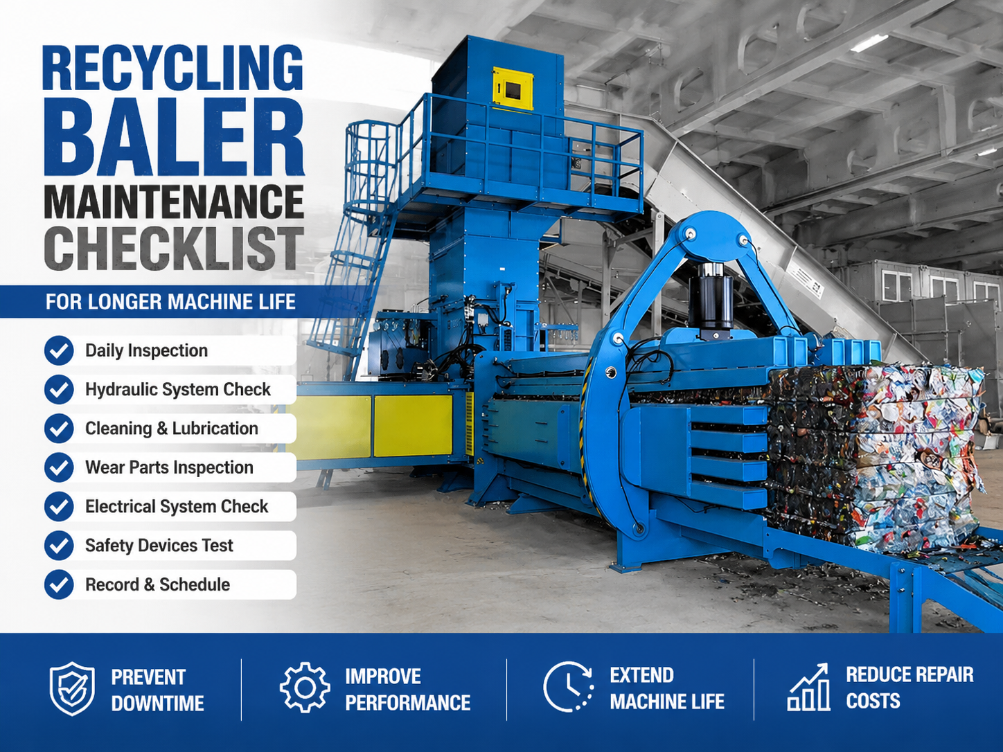 recycling baler maintenance checklist for longer machine life 1